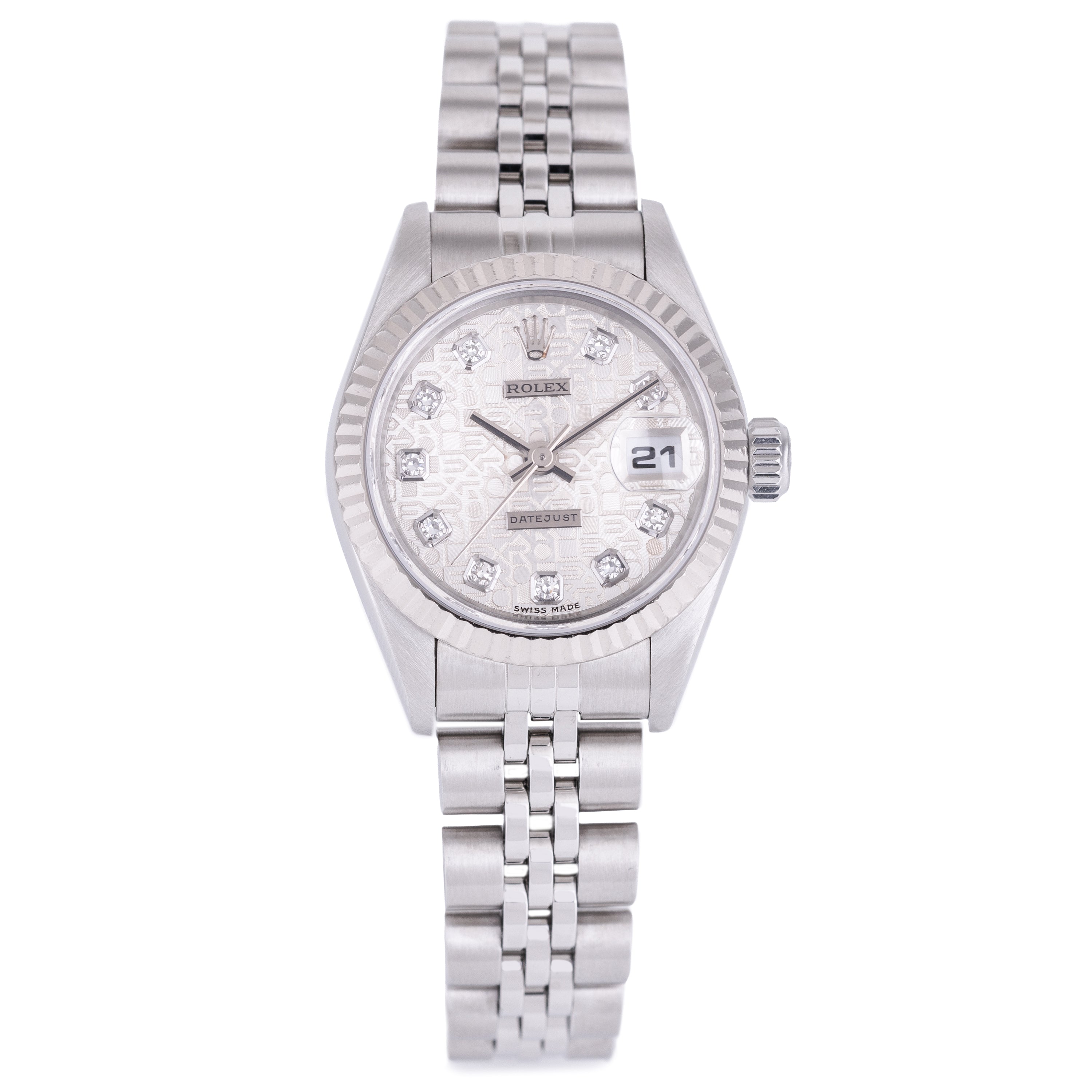 Rolex Lady DateJust | REF. 69174 | Silver Jubilee Diamond Dial | 26mm | Stainless Steel & 18k White Gold Bezel | 1997