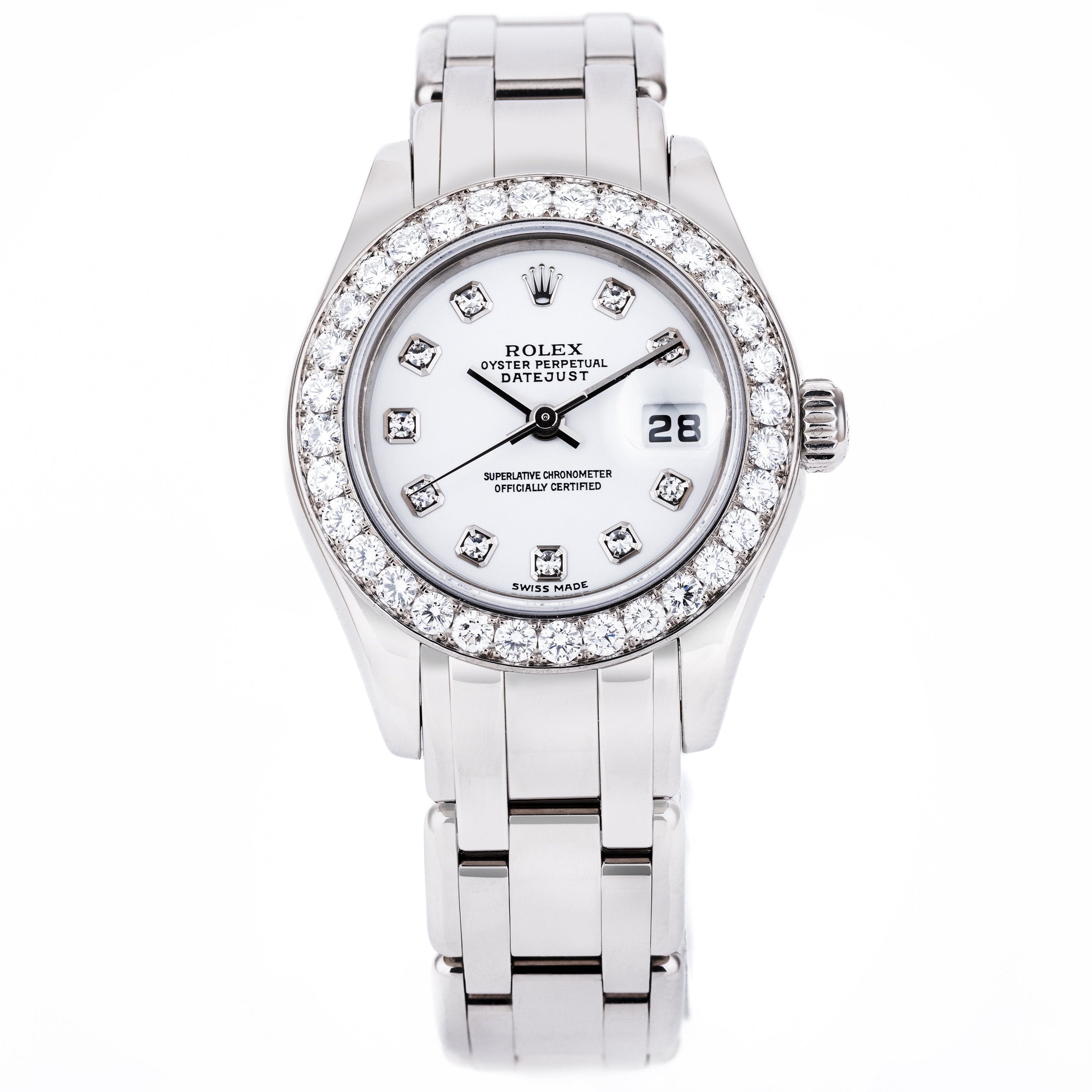 Rolex Lady DateJust Pearlmaster | REF. 80299 | 18k White Gold | White Diamond Dial & Bezel