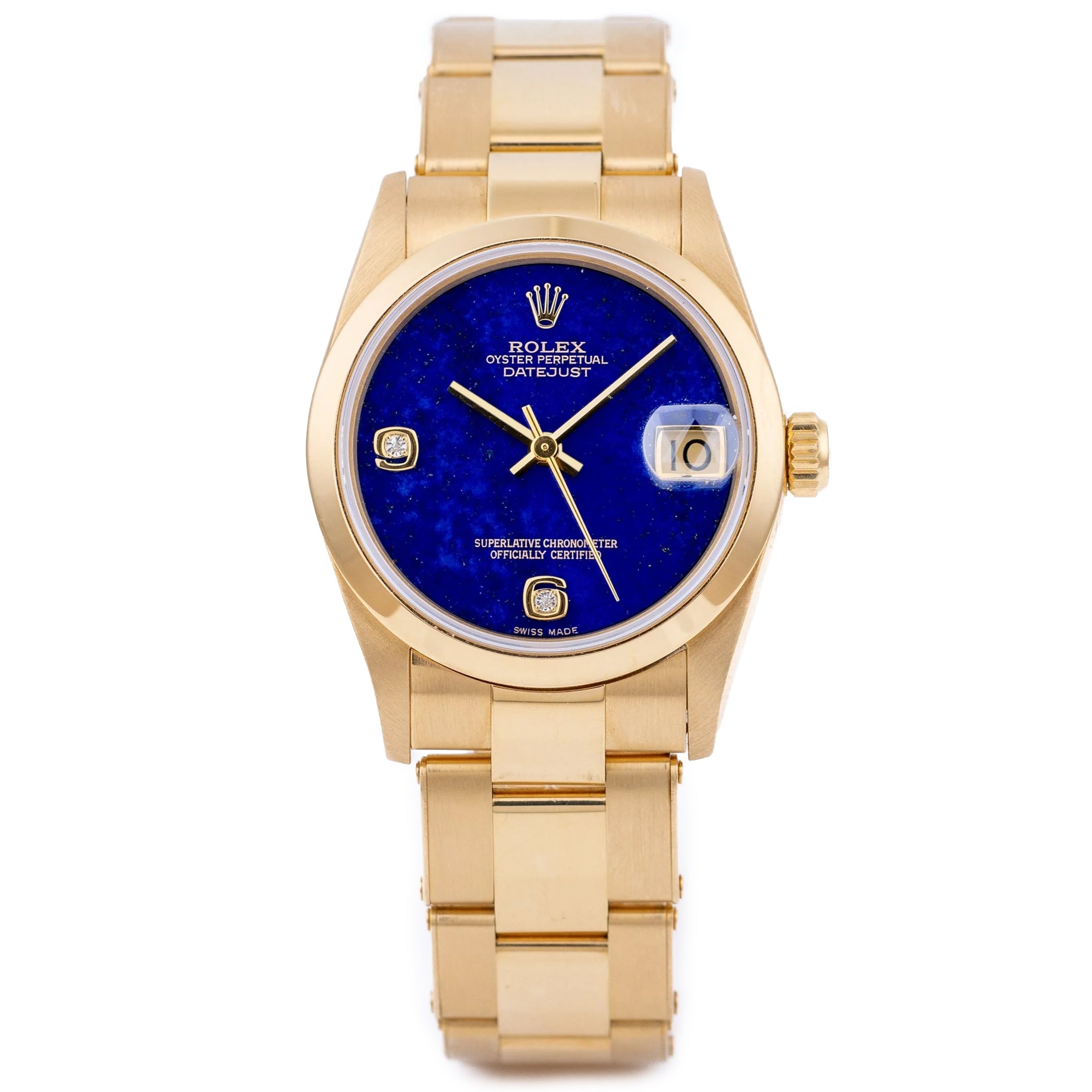 Rolex DateJust | REF. 68248 | 31mm | Lapis Lazuli Diamond Dial | 18k Yellow Gold | Midsize