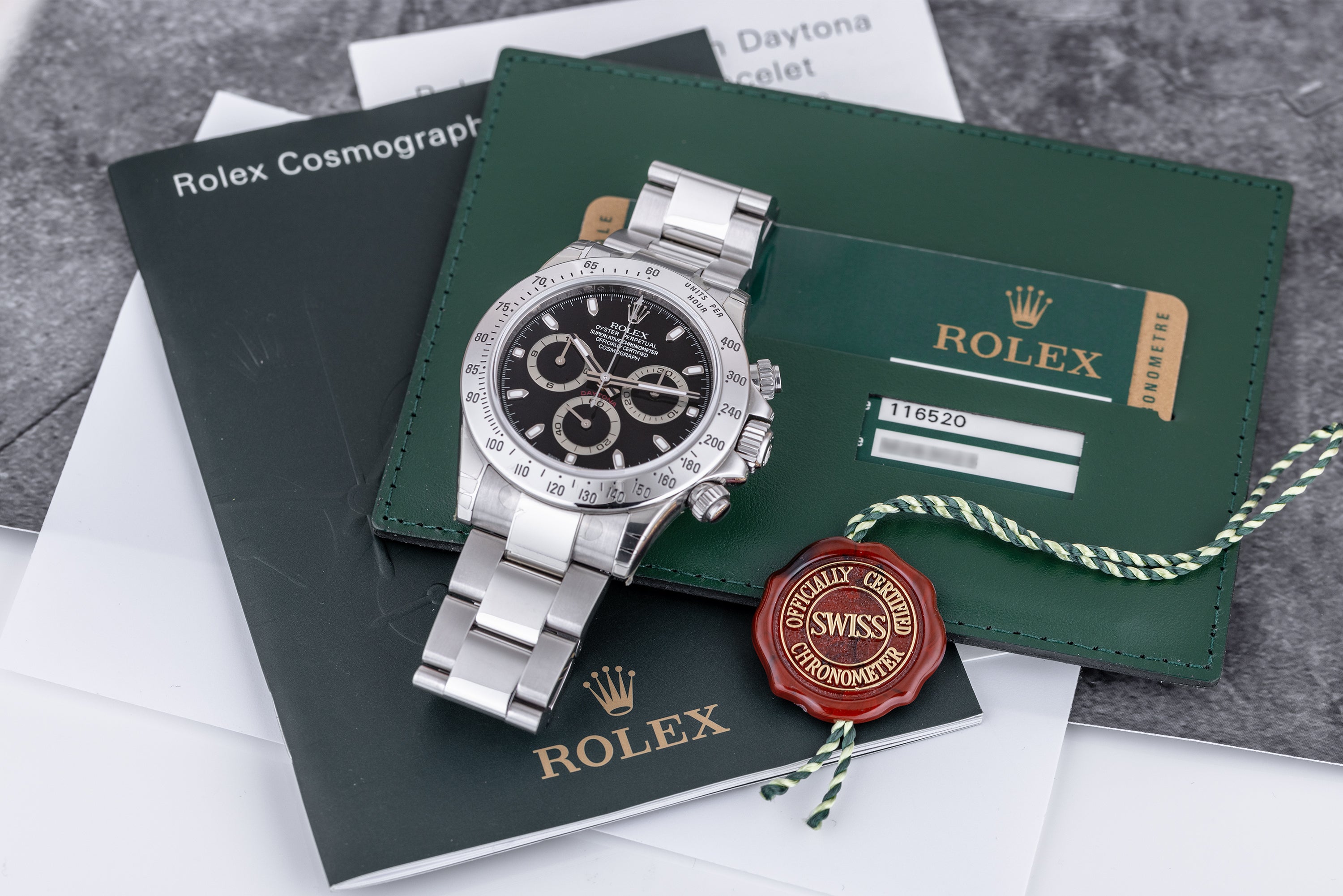 Rolex Daytona | REF. 116520 | Black Dial | 2008 | Box & Papers | Stainless Steel