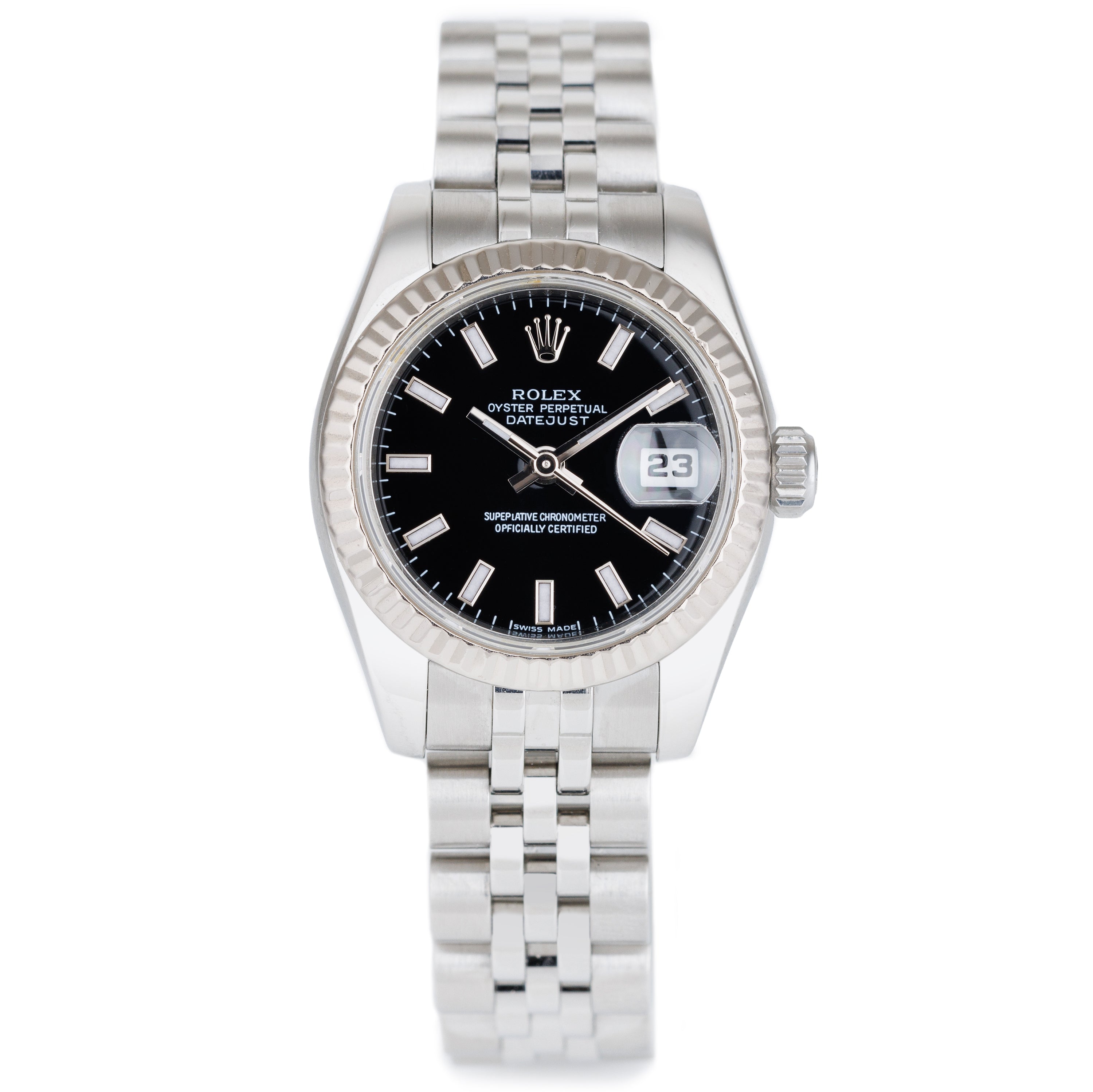 Rolex Lady DateJust | 26mm | REF. 179174 | Black Dial | Stainless Steel & 18k White Gold | Box & Papers | 2008