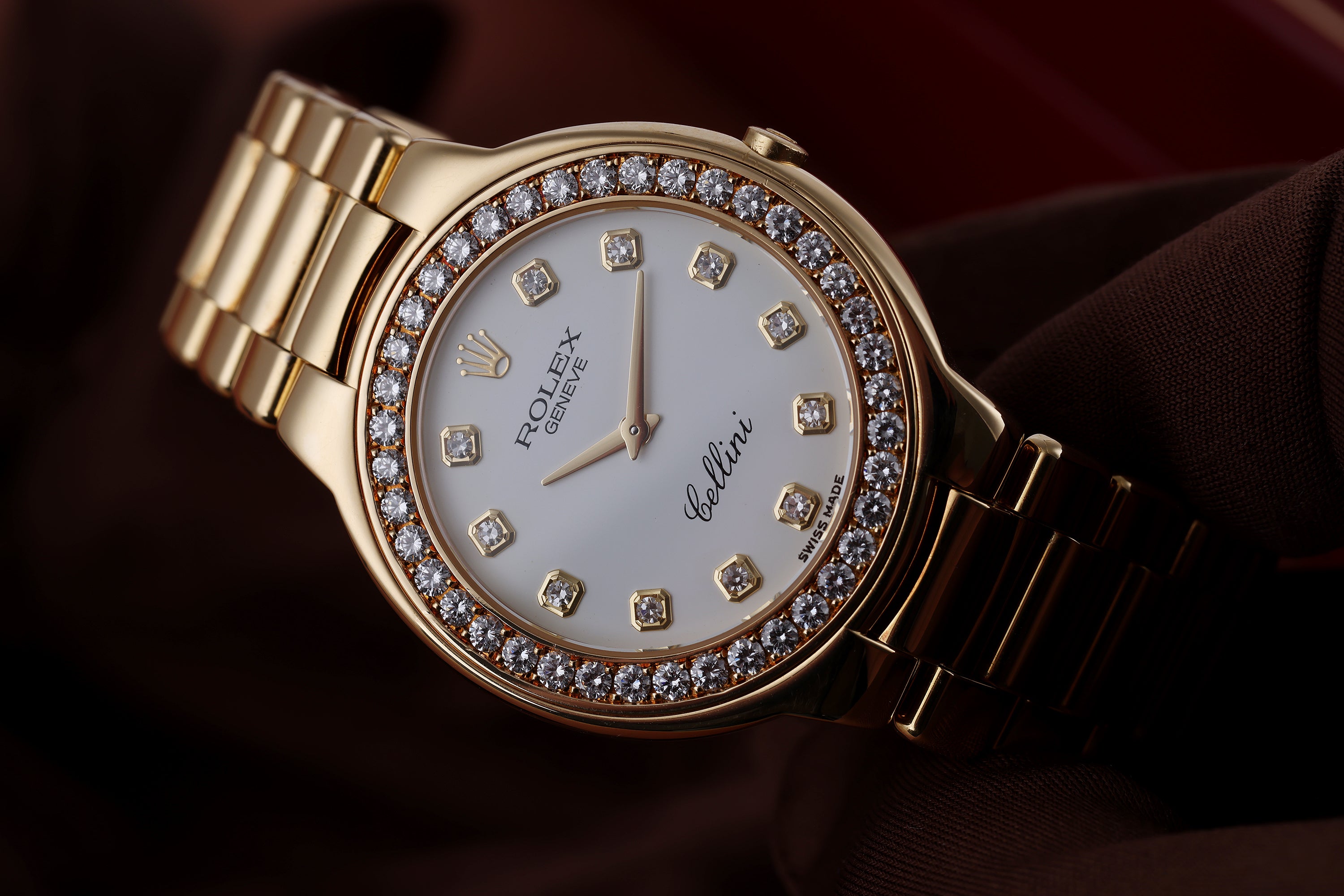 Rolex Cellini | REF. 6663 | White Diamond Dial | 36.5mm | 18k Yellow Gold | 1991