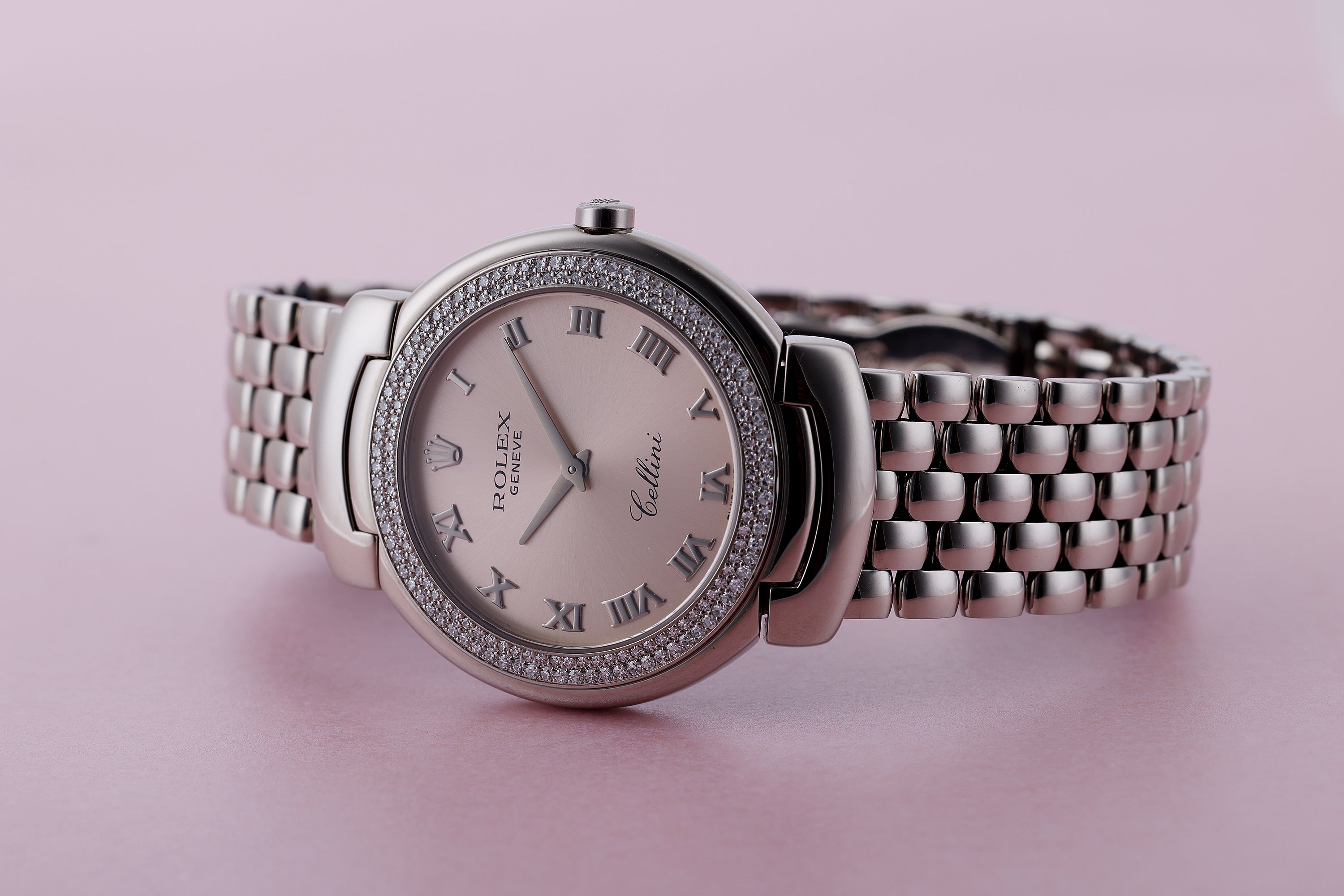 Rolex Cellini Cellissima | REF. 6681 | Pink Champagne Dial | 33mm | 18k White Gold | Quartz | 1999