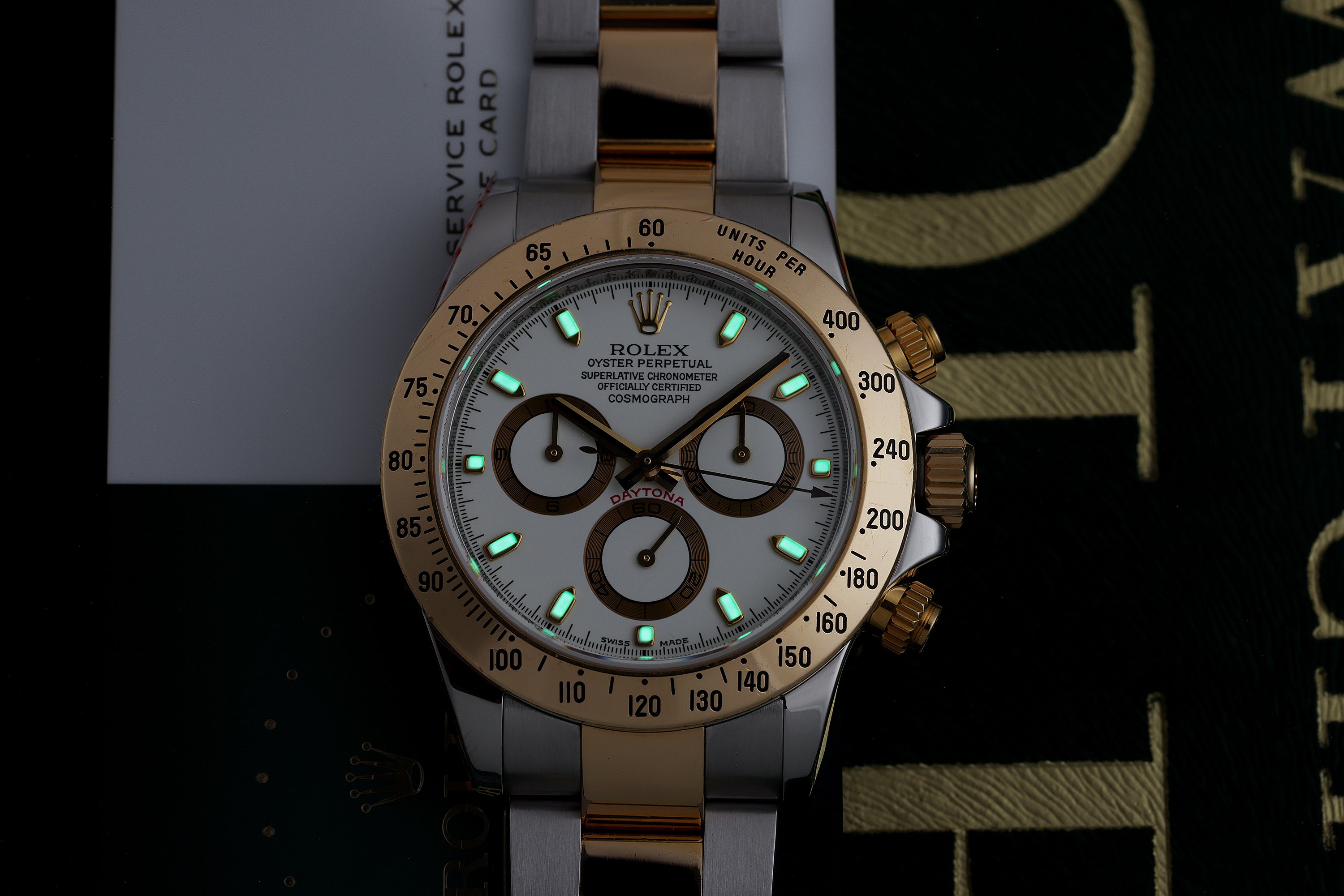 Rolex Daytona | REF. 116523 | Stainless Steel & 18k Yellow Gold | White Dial | 2025 Rolex Service Papers