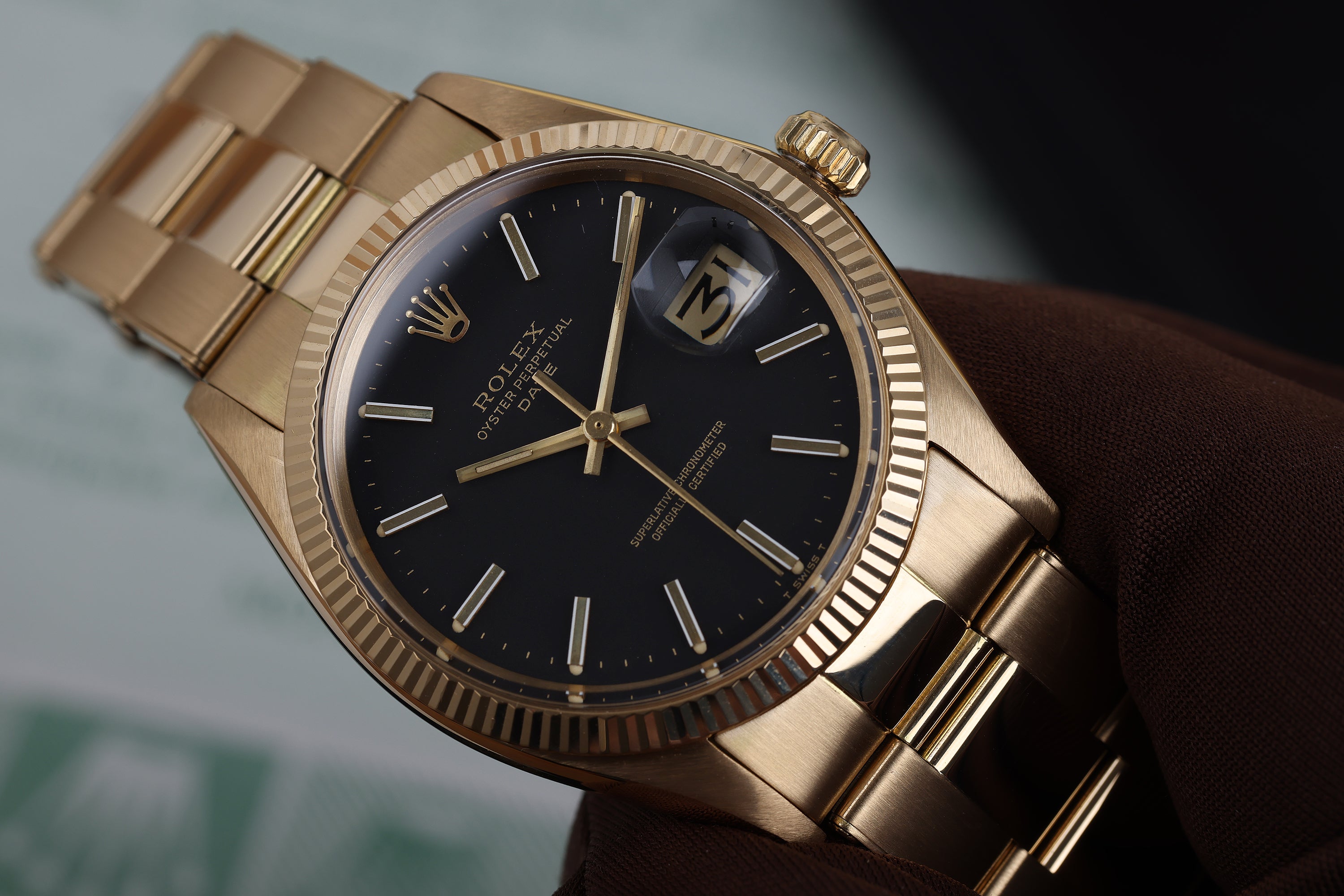 Rolex Date | REF. 1503 | Black Dial | 18k Yellow Gold | 34mm | 1974