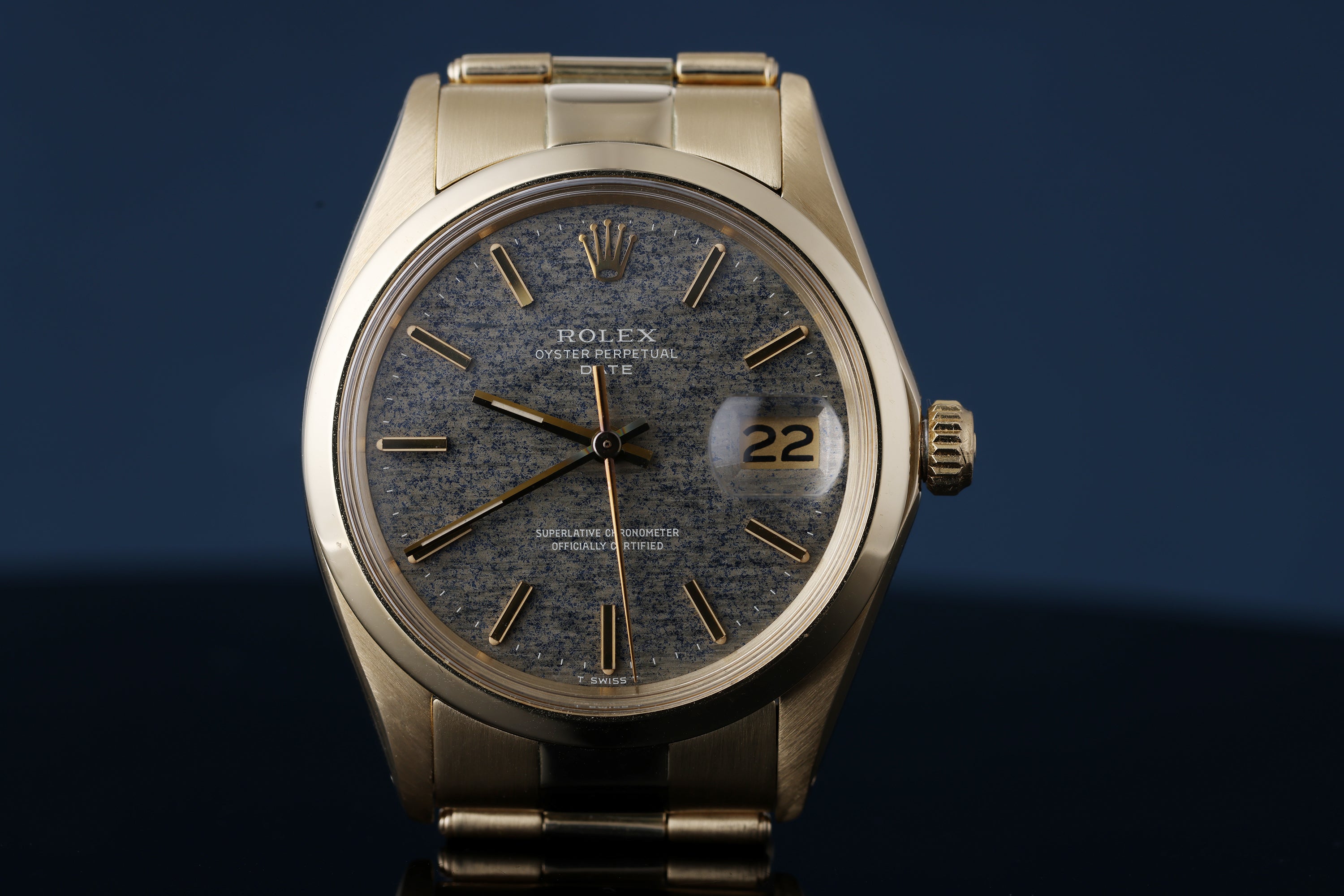 Rare Rolex Date 34 | REF. 1500 | Grey Mosaic Dial | 14k Yellow Gold | 1973