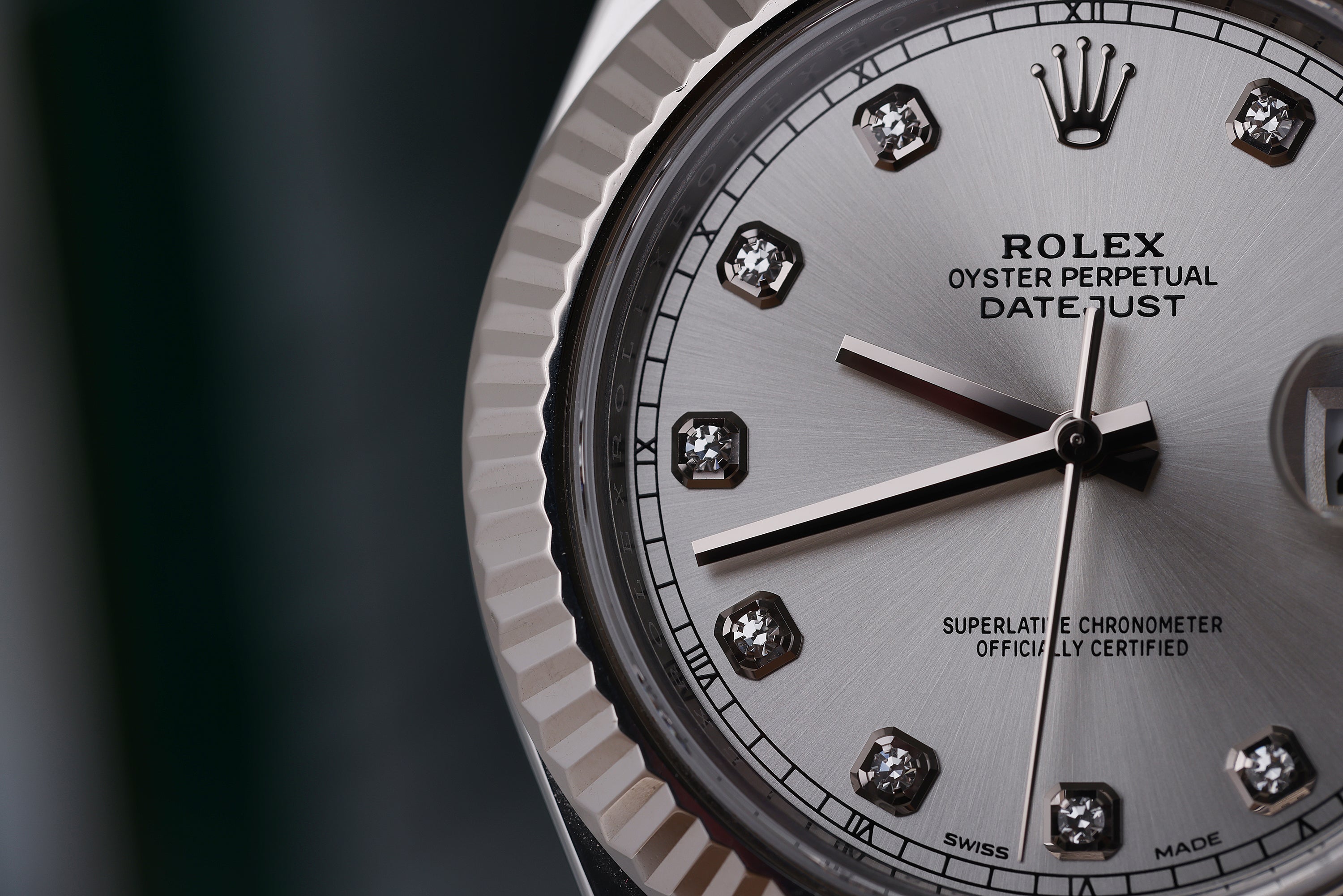 Rolex DateJust 41mm | REF. 116334 | Silver Diamond Dial | Stainless Steel & 18k White Gold Bezel | Box & Papers | 2018