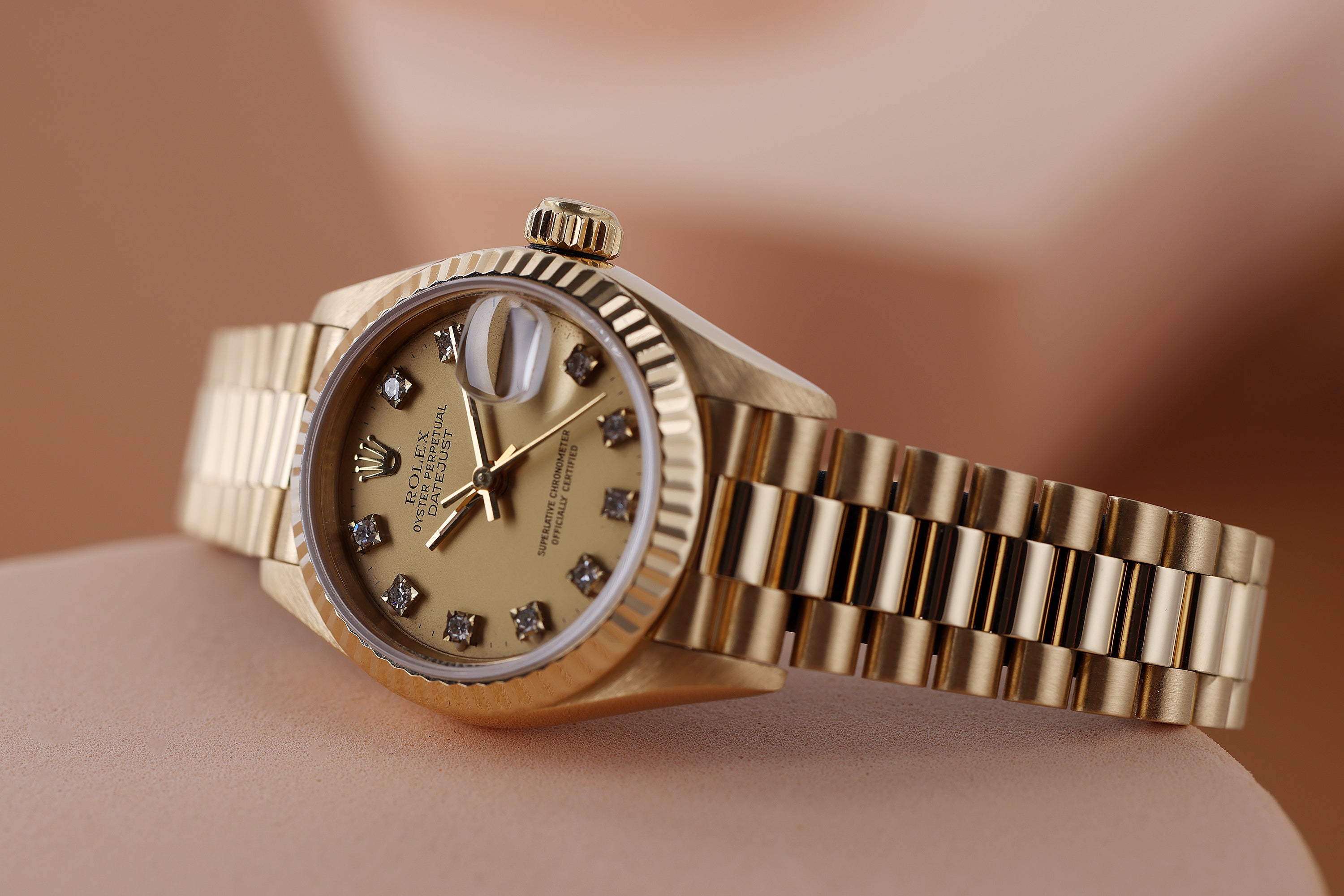 Rolex Lady DateJust 26mm | REF. 69178 | Gold Diamond Dial | 18k Yellow Gold | Box & Papers | 1987