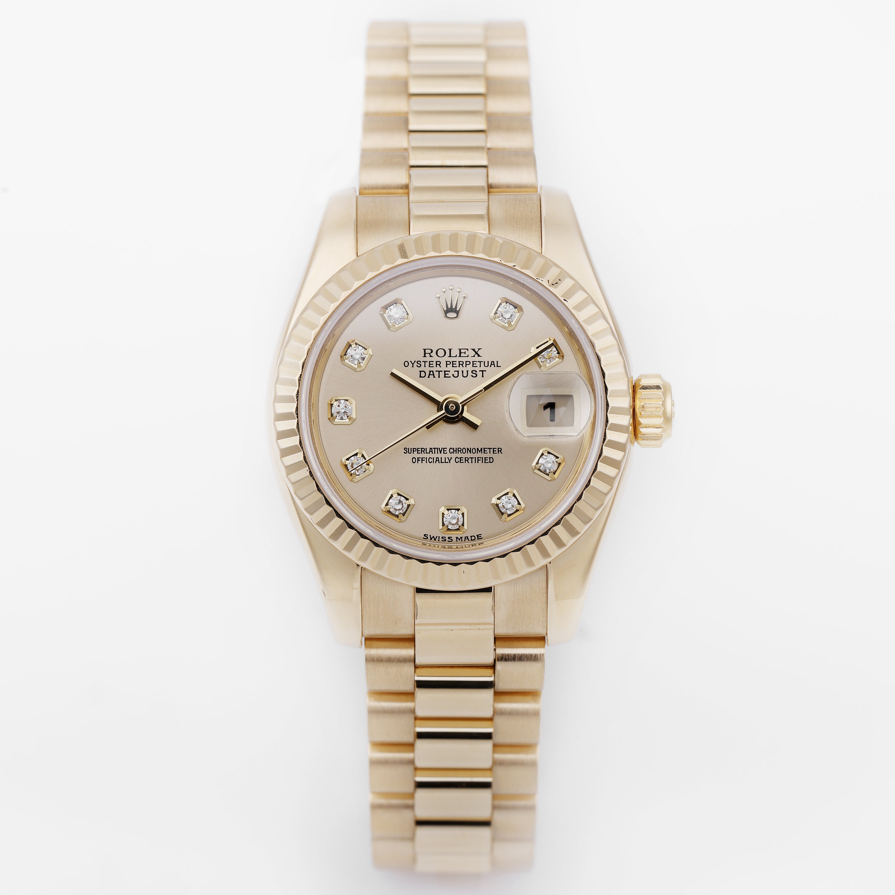 Rolex Lady DateJust | REF. 179178 | Champagne Diamond Dial | 18k Yellow Gold | 2002