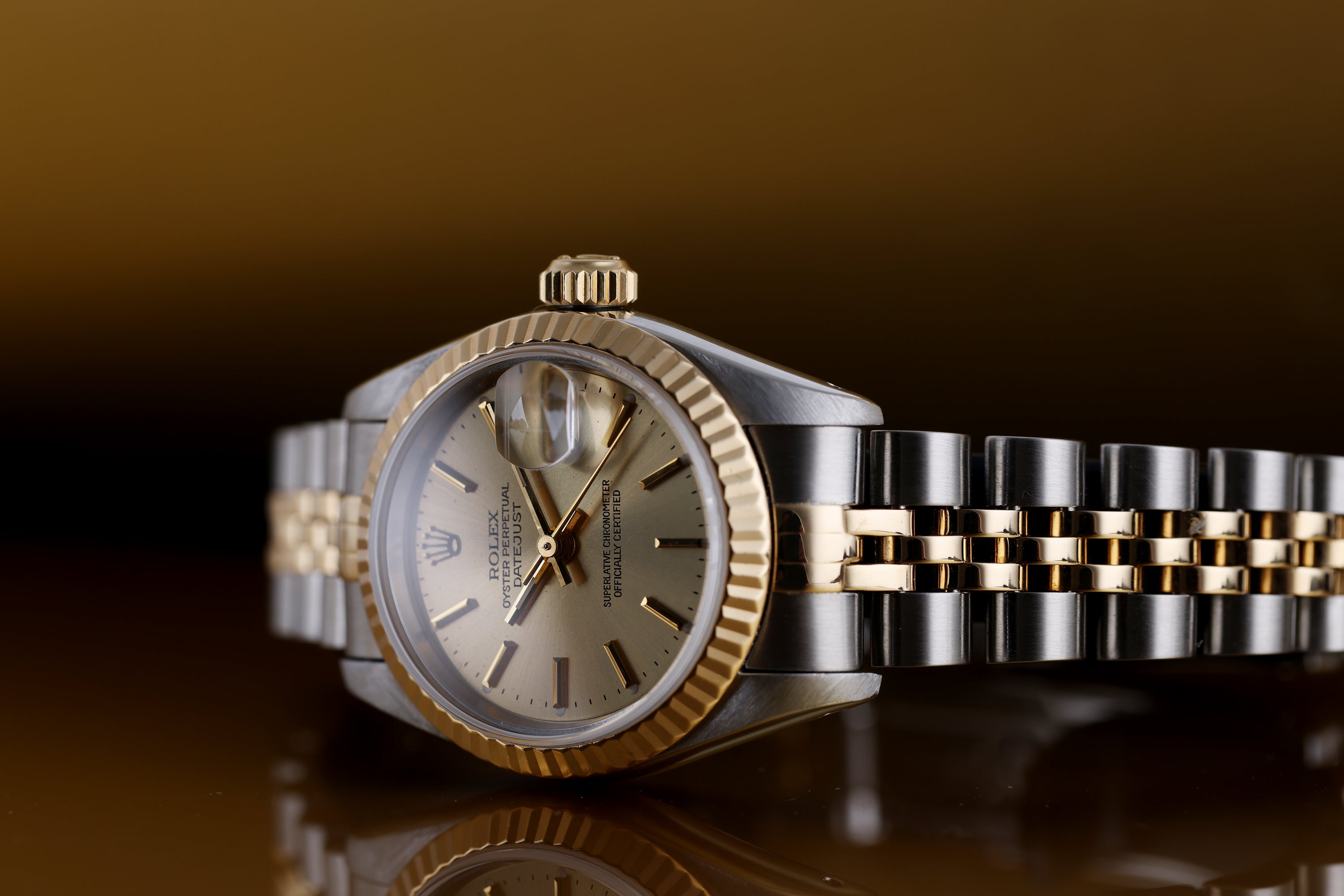 Rolex Lady DateJust | REF. 69173 | Stainless Steel & 18k Yellow Gold | Gold Dial | Box & Papers | 1994