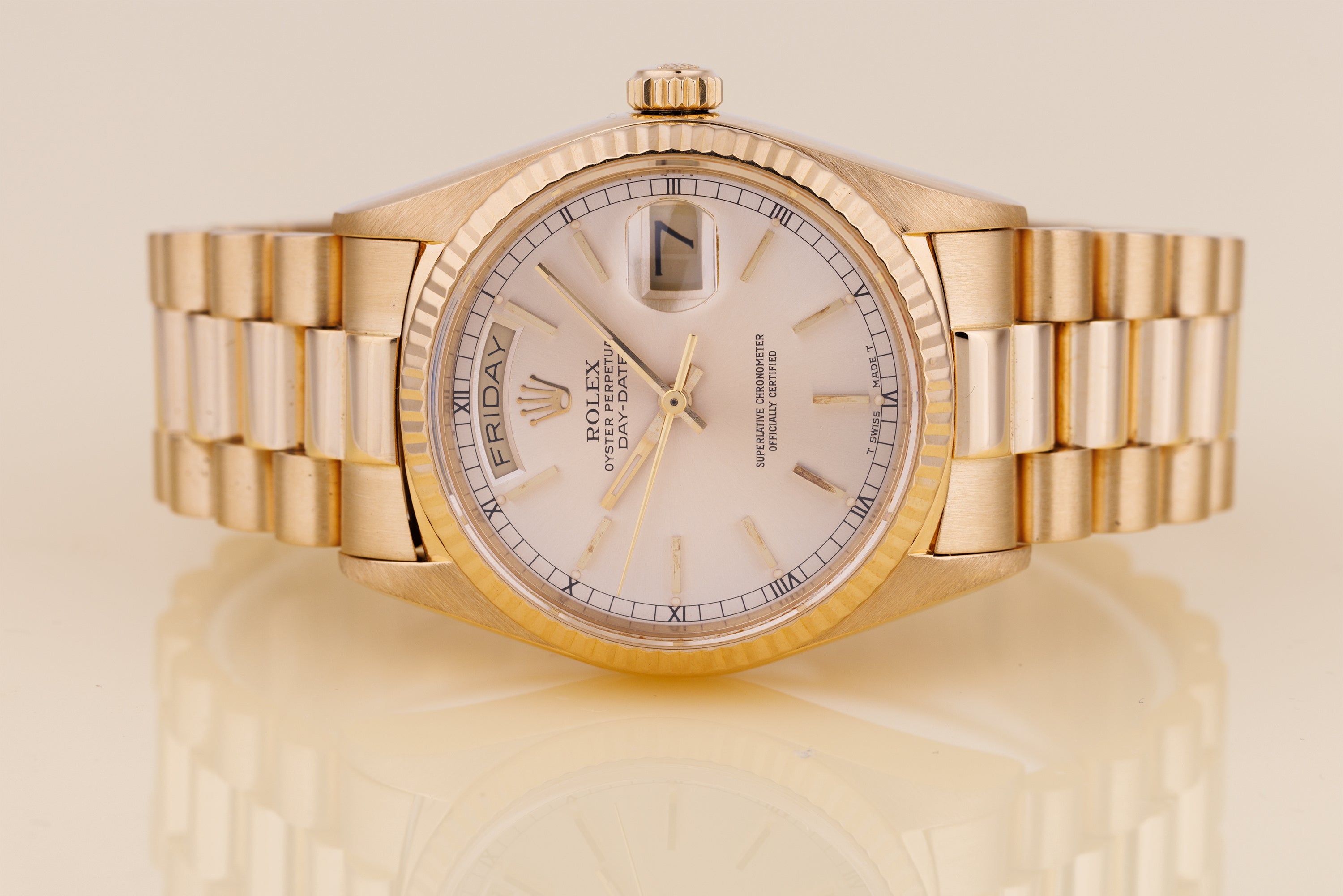 Rolex Day-Date | REF. 18038 | Silver Dial | 18k Yellow Gold | 1987
