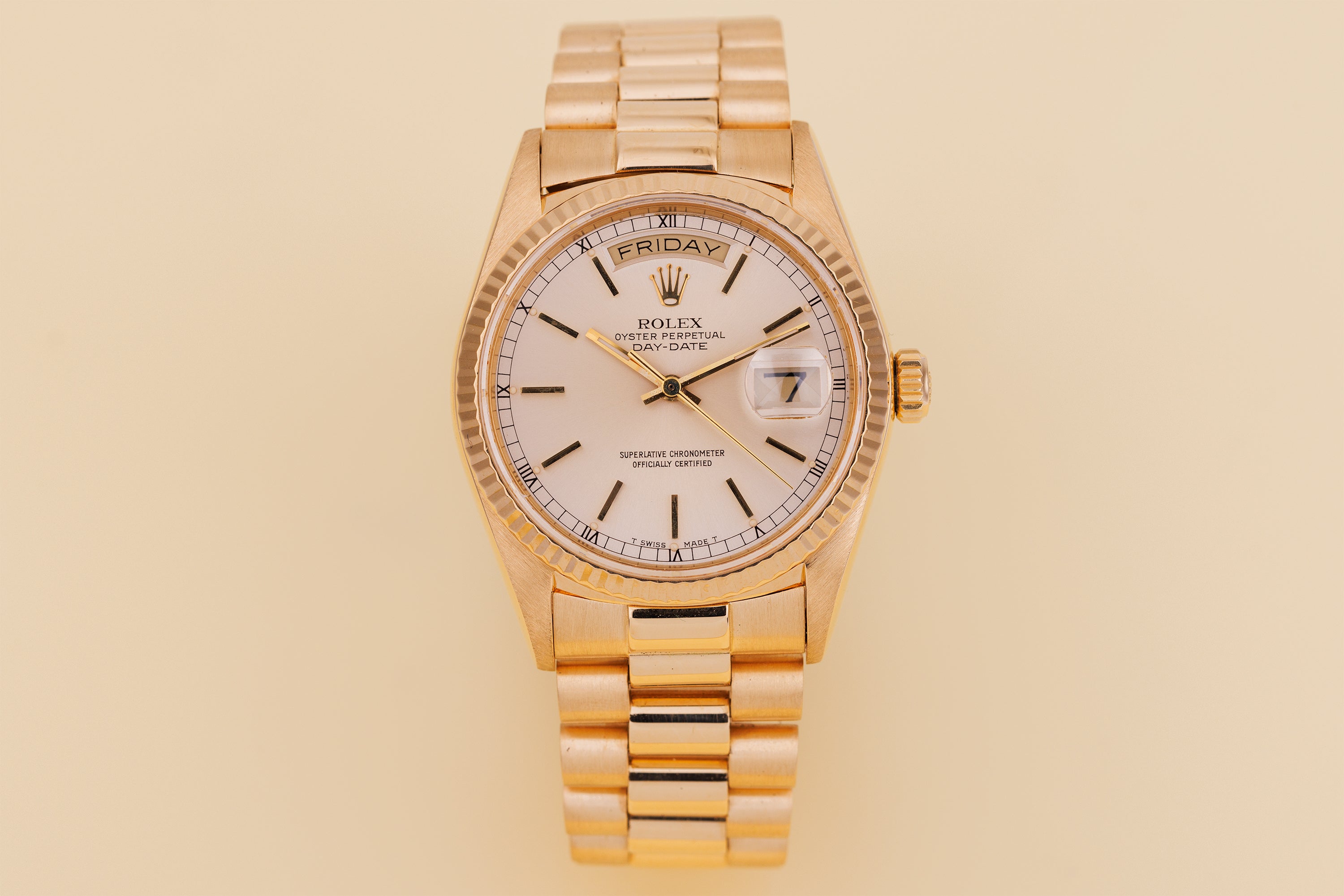 Rolex Day-Date | REF. 18038 | Silver Dial | 18k Yellow Gold | 1987