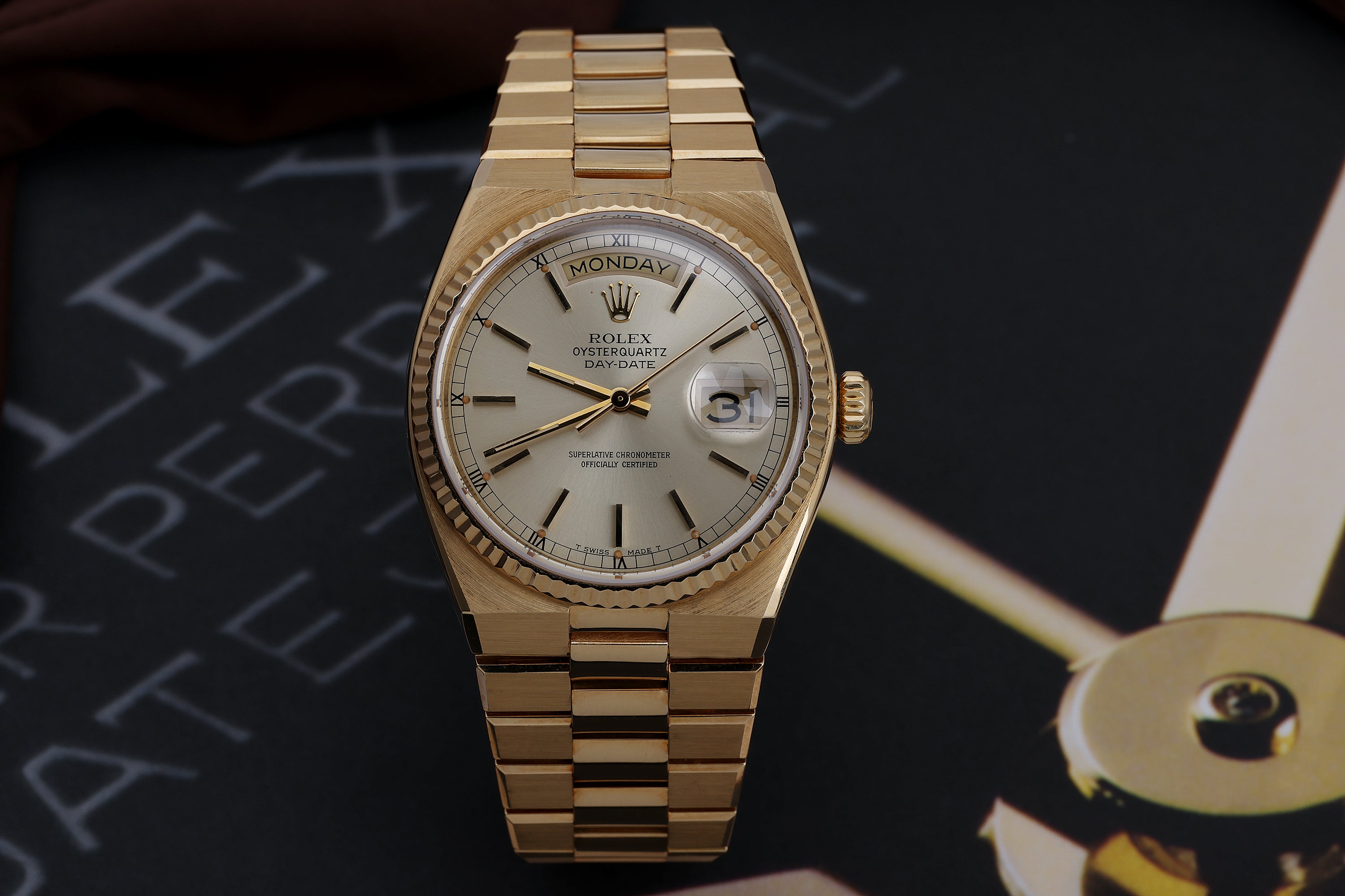 Rolex Day-Date Oysterquartz | REF. 19018 | Black Dial | 36mm | 18k Yellow Gold | 1980