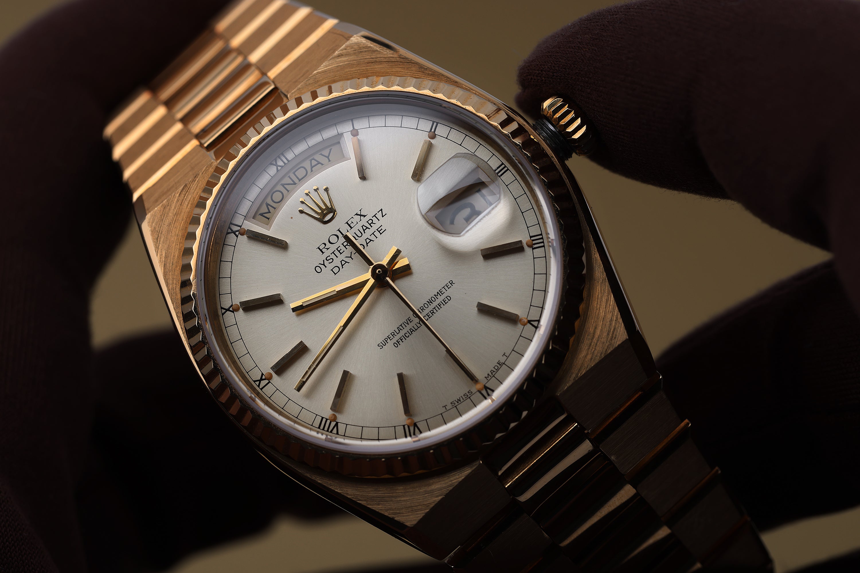 Rolex Day-Date Oysterquartz | REF. 19018 | Black Dial | 36mm | 18k Yellow Gold | 1980