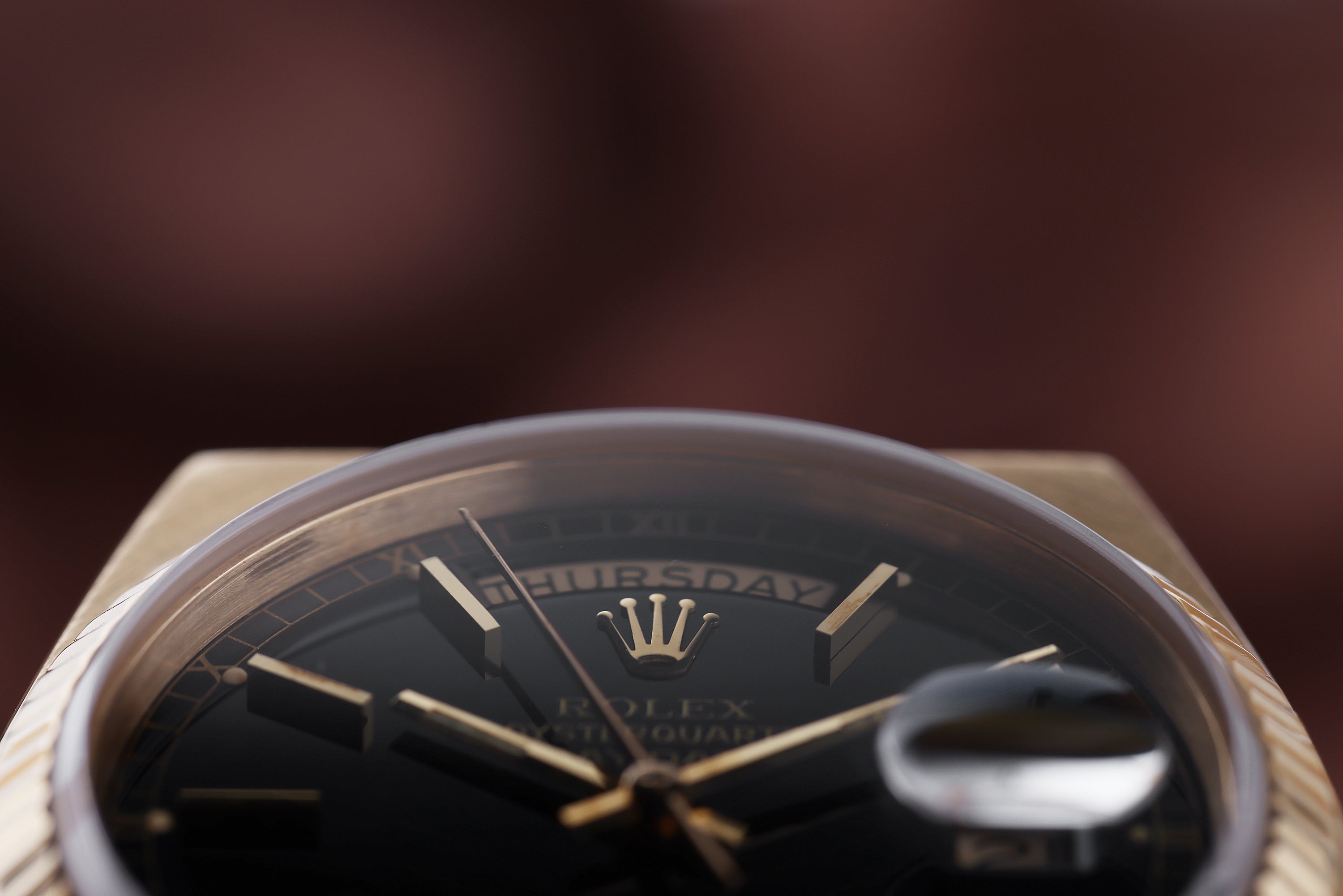 Rolex Day-Date Oysterquartz | REF. 19018 | Black Dial | 36mm | 18k Yellow Gold | 1982