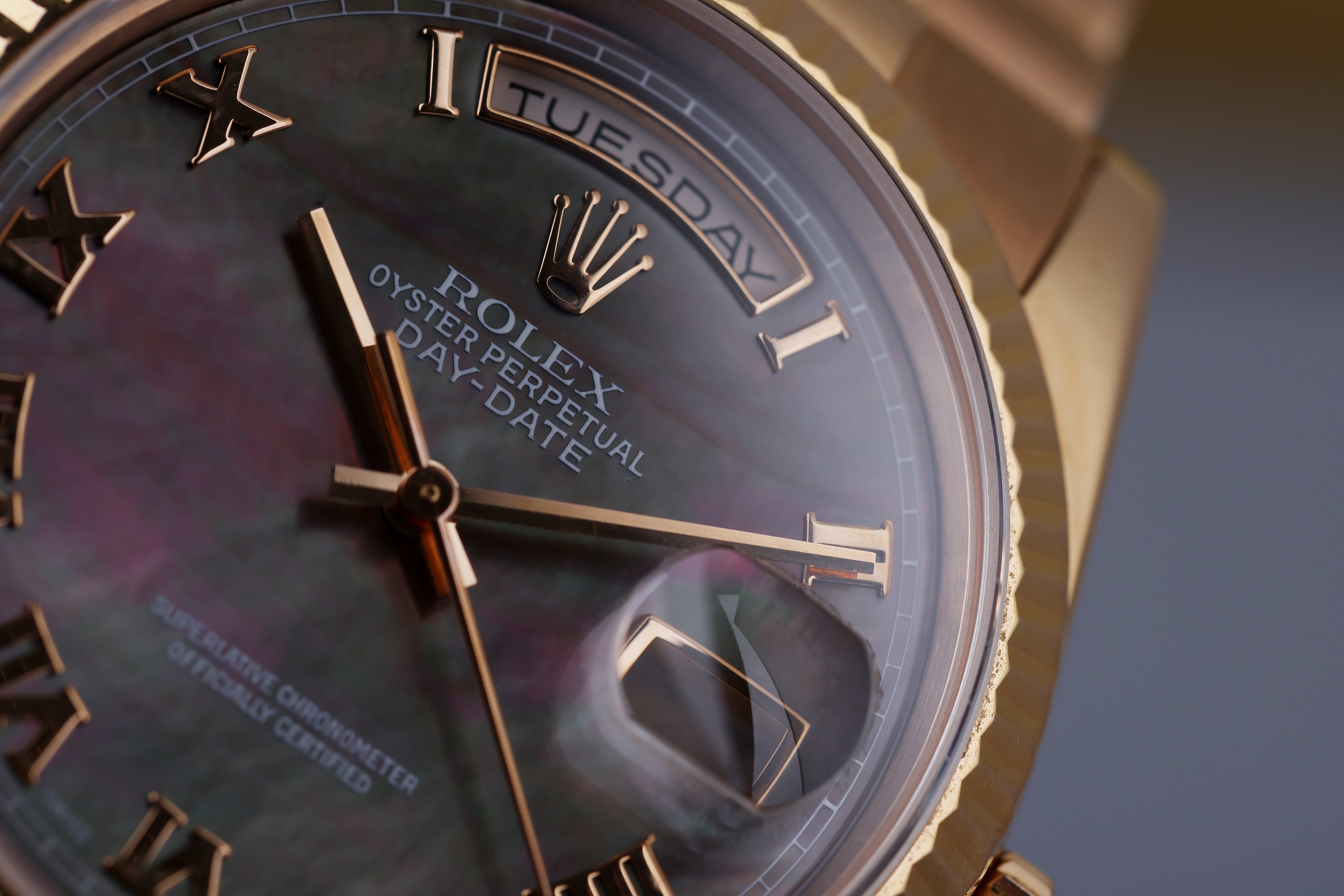 Rolex Day-Date | REF. 118235 | Black Mother of Pearl Dial | 18k Rose Gold | 2000-2001