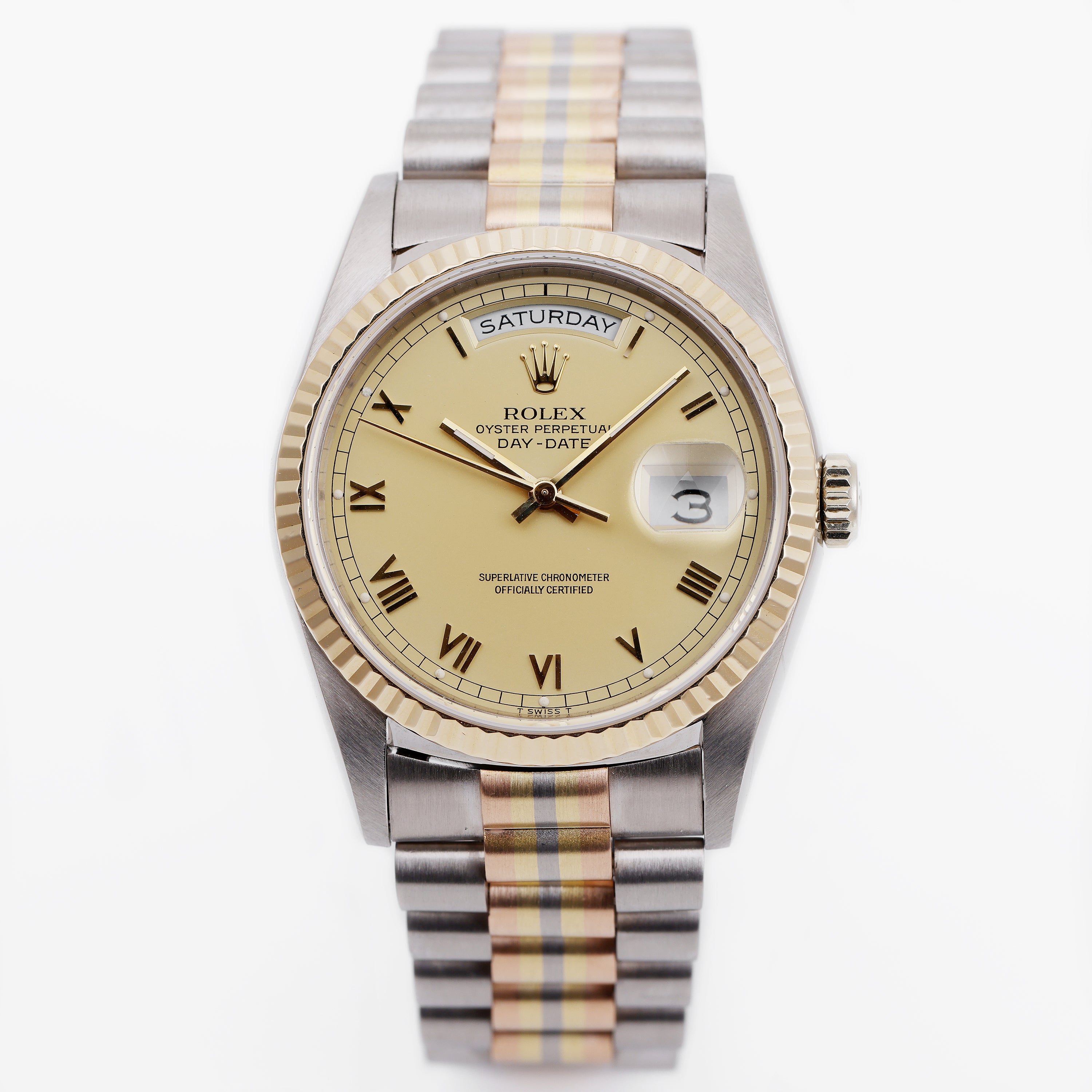 Rolex Day-Date | REF. 18239B | Honey Golden Dial | 18k Three Colour Gold | 1989