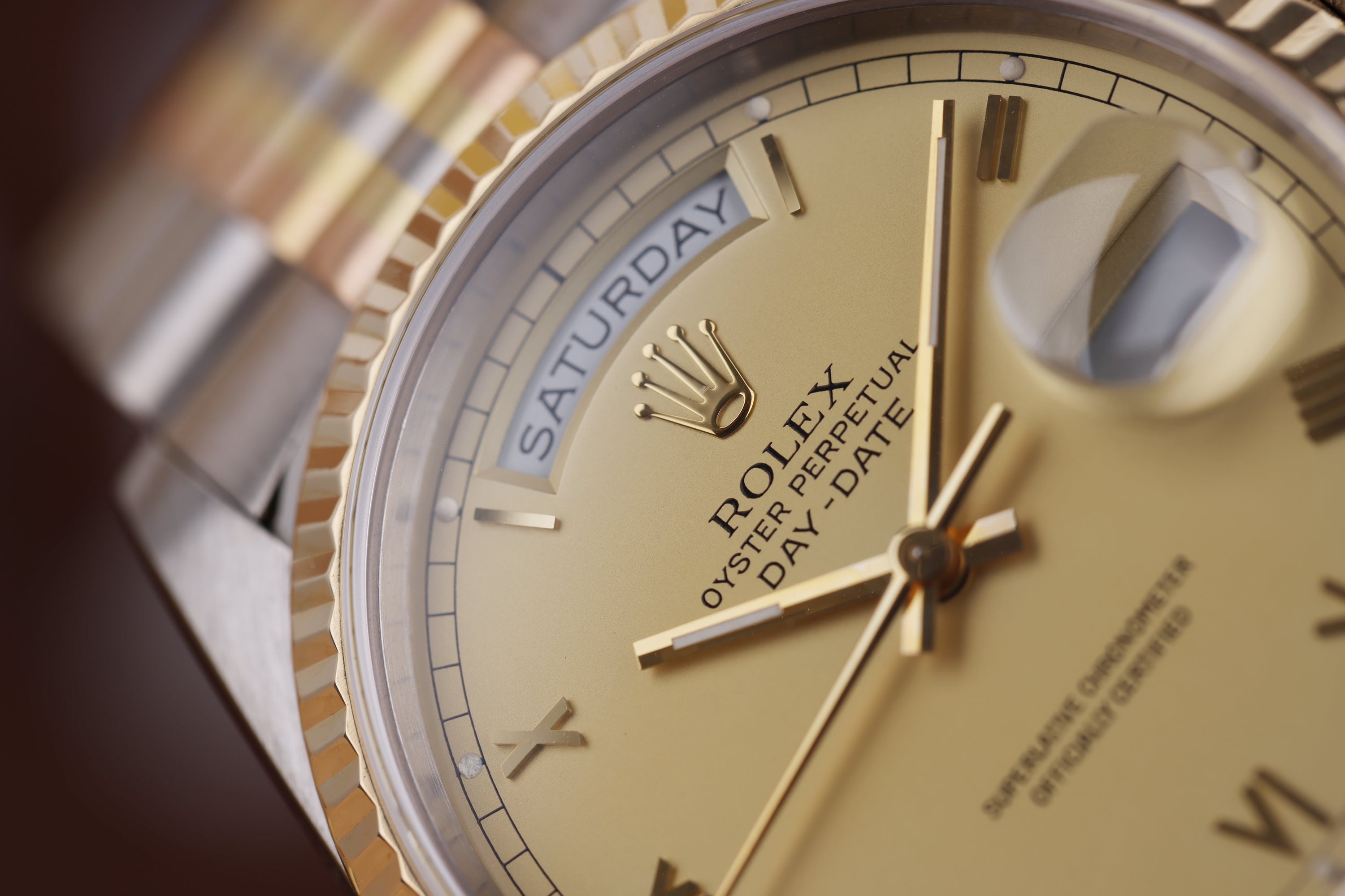 Rolex Day-Date | REF. 18239B | Honey Golden Dial | 18k Three Colour Gold | 1989