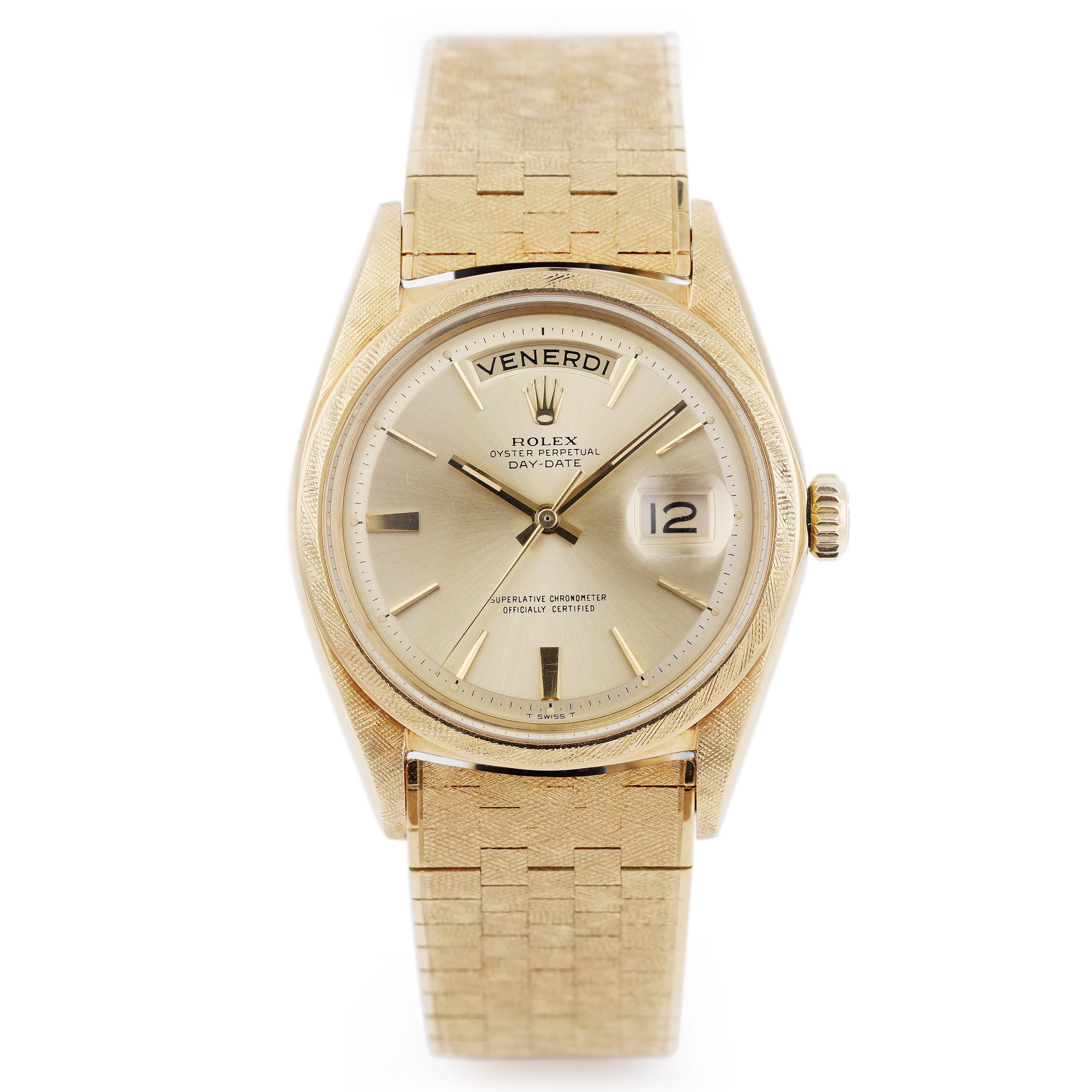 Rare Rolex Day-Date Florentine Finish | REF. 1806 | Gold Dial | 18k Yellow Gold | 1967