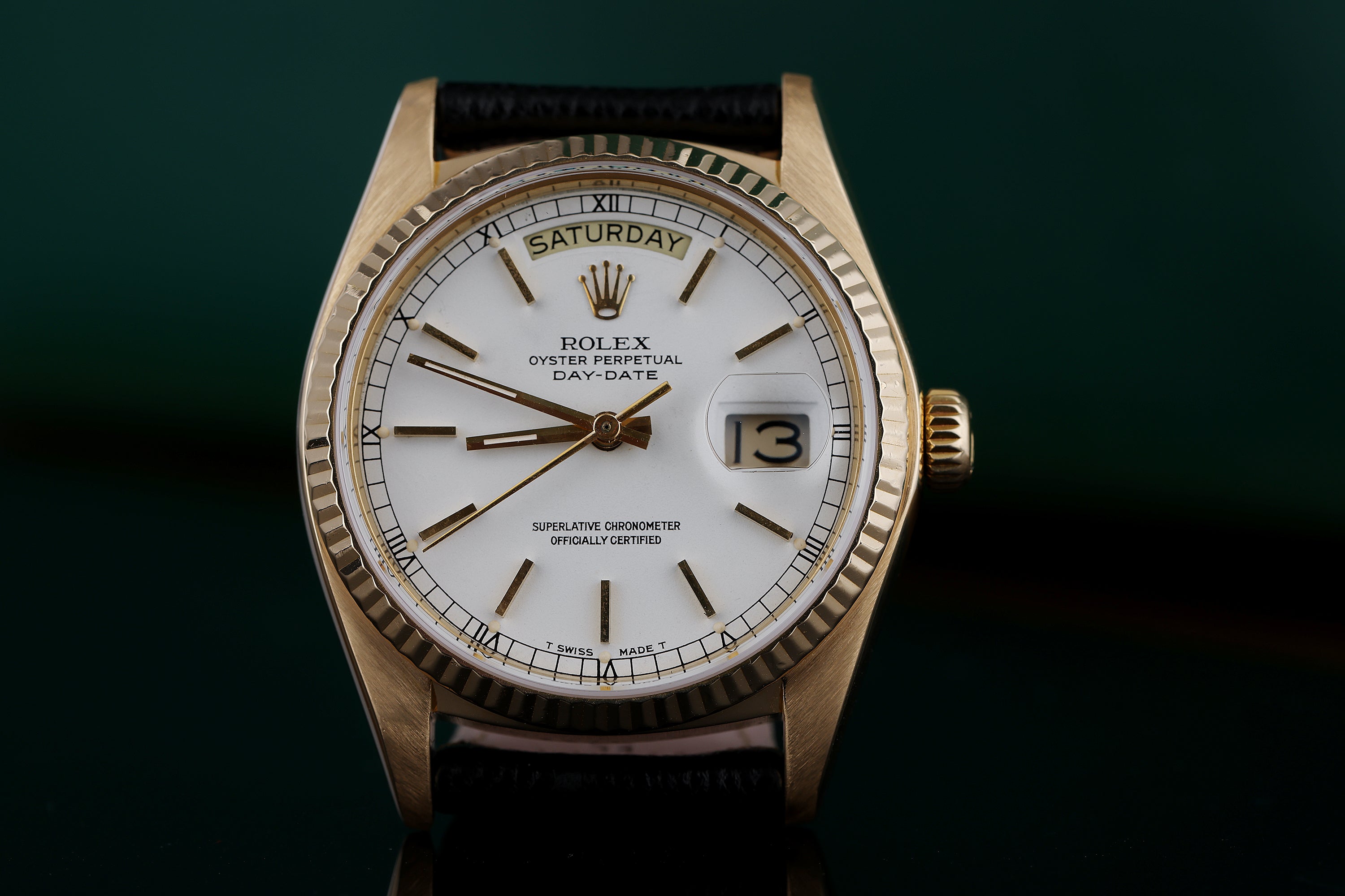 Rolex Day-Date | REF. 18038 | Single-Quick | White Dial | 1979 | 18k Yellow Gold | 36mm