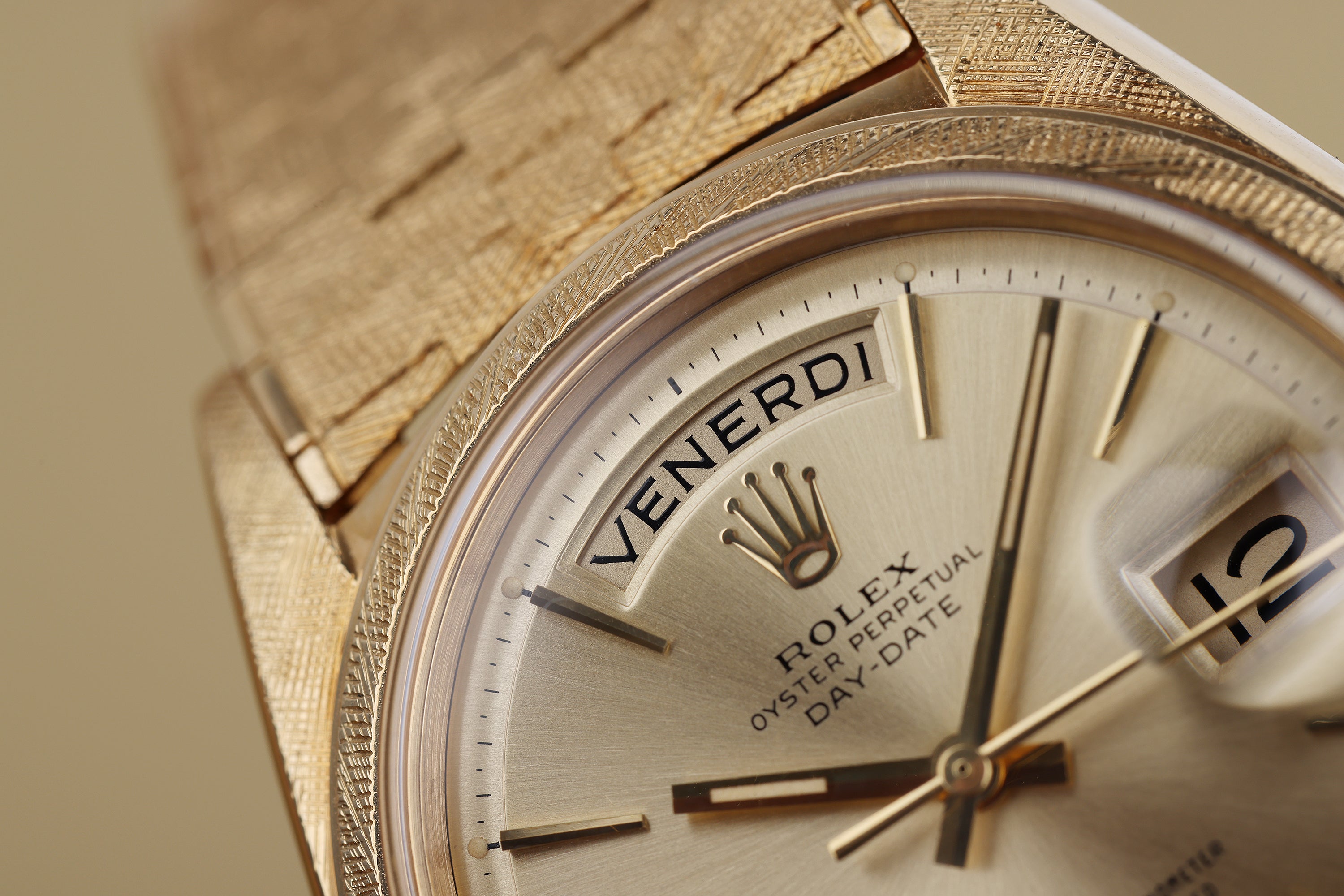 Rare Rolex Day-Date Florentine Finish | REF. 1806 | Gold Dial | 18k Yellow Gold | 1967