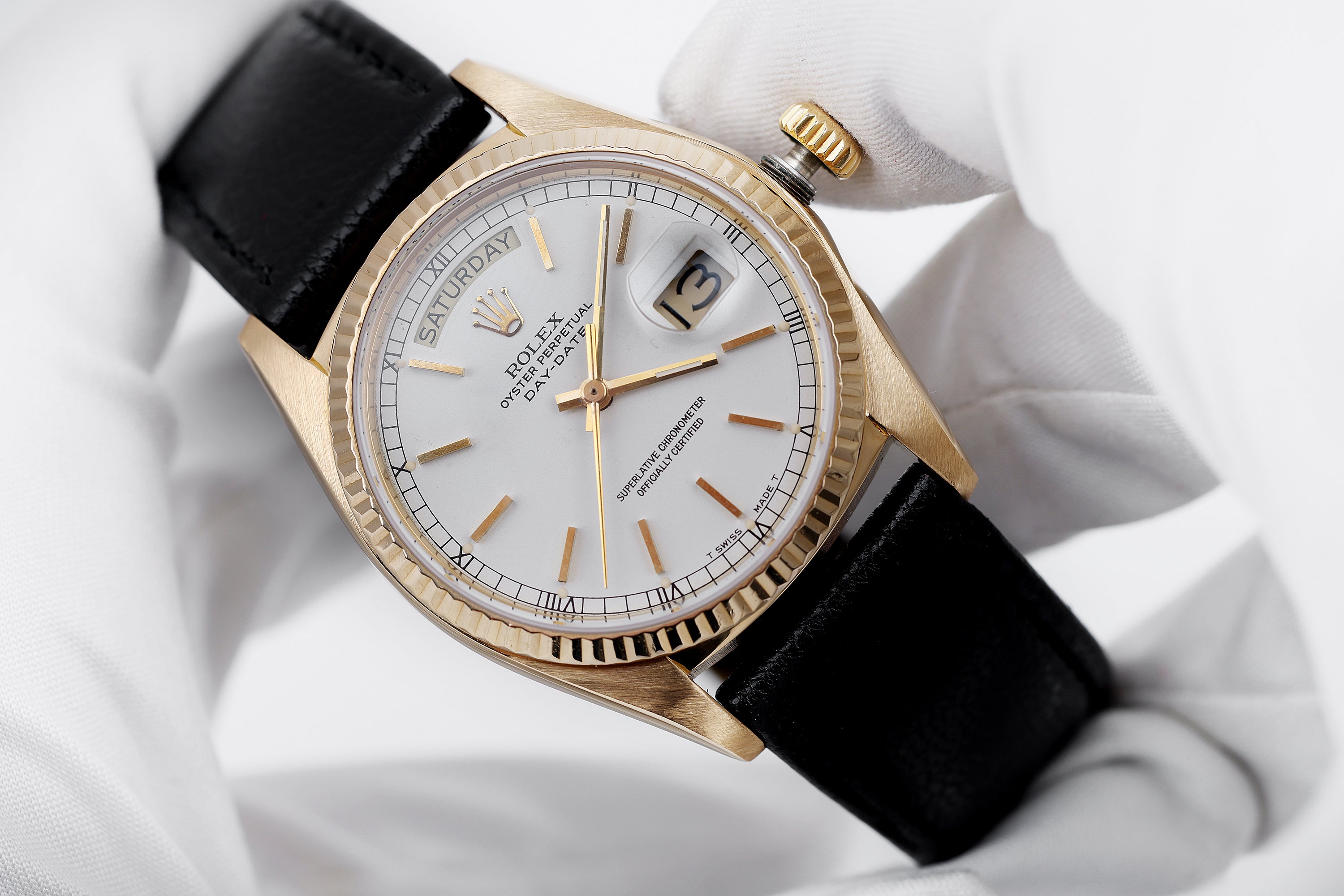 Rolex Day-Date | REF. 18038 | Single-Quick | White Dial | 1979 | 18k Yellow Gold | 36mm