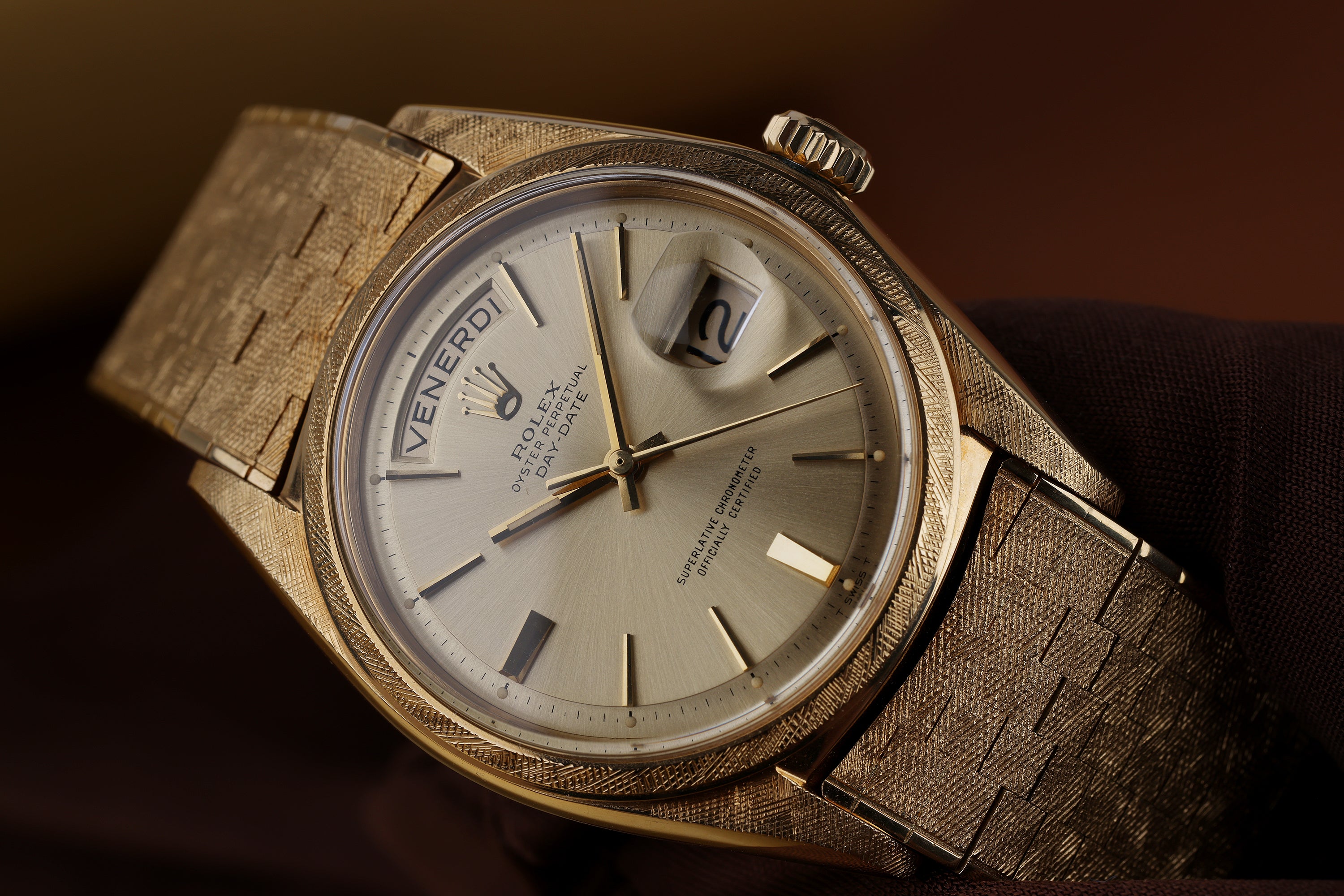 Rare Rolex Day-Date Florentine Finish | REF. 1806 | Gold Dial | 18k Yellow Gold | 1967