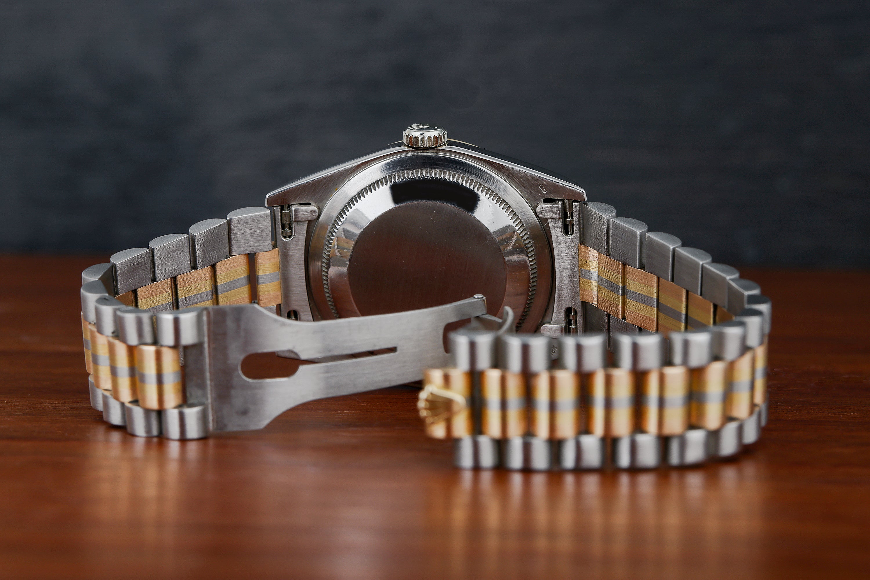 Rolex Day-Date Tridor | REF. 18239B | White Dial | 18k White, Rose & Yellow Gold | 1988