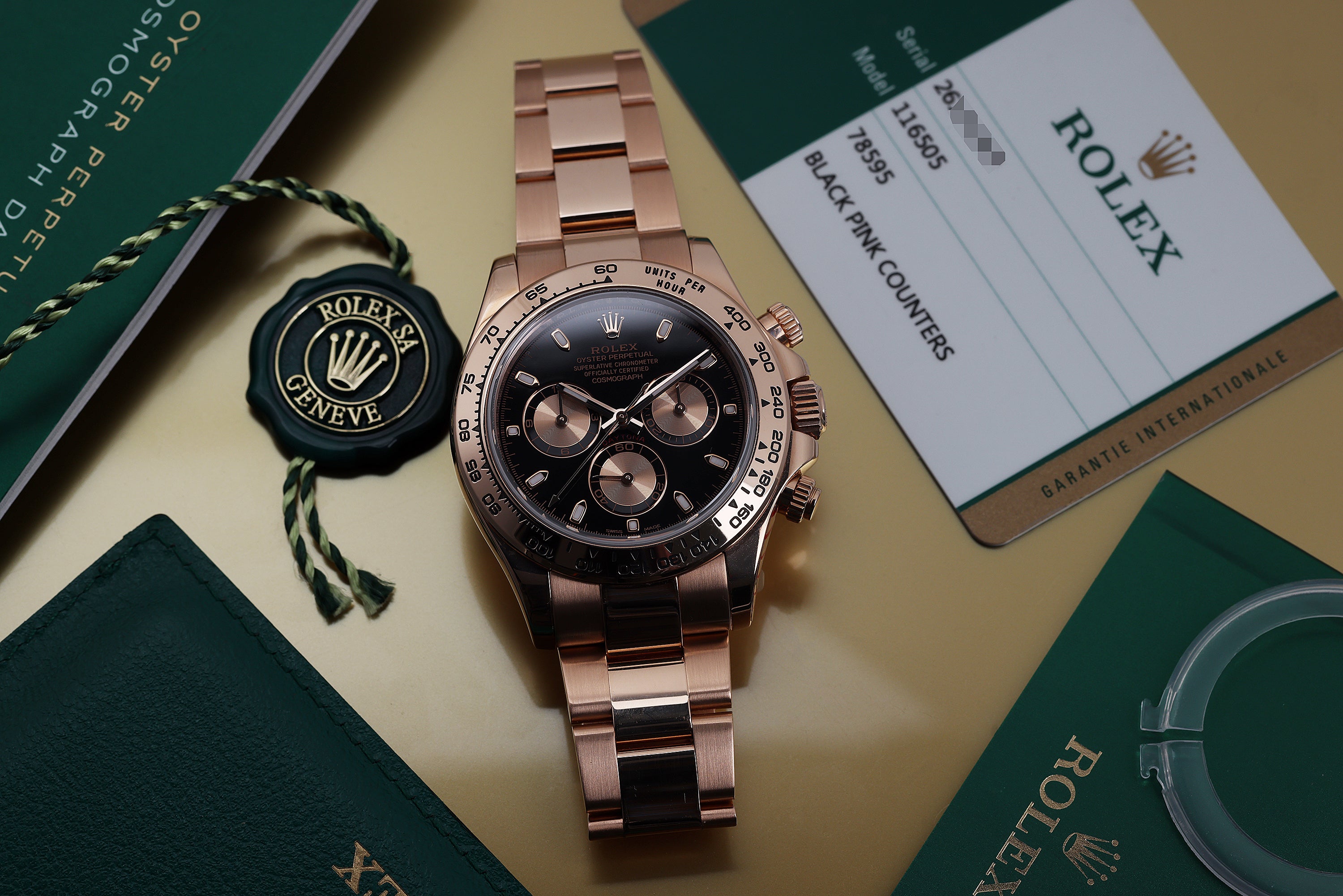 Rolex Daytona | REF. 116505 | 18k Rose Gold | Black Dial | Box & Papers | 2017