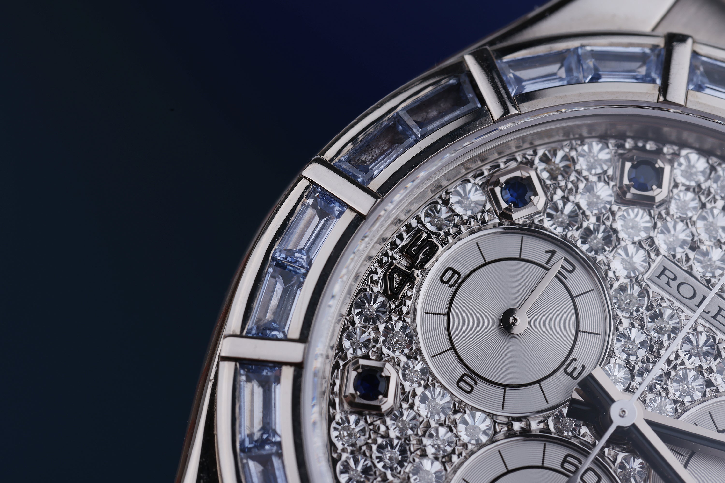 Rare Rolex Daytona | Sapphire Baguette Bezel & Hours | Pavè Diamond Dial | REF. 116589SACI | 18k White Gold | 2020 Rolex Service Papers