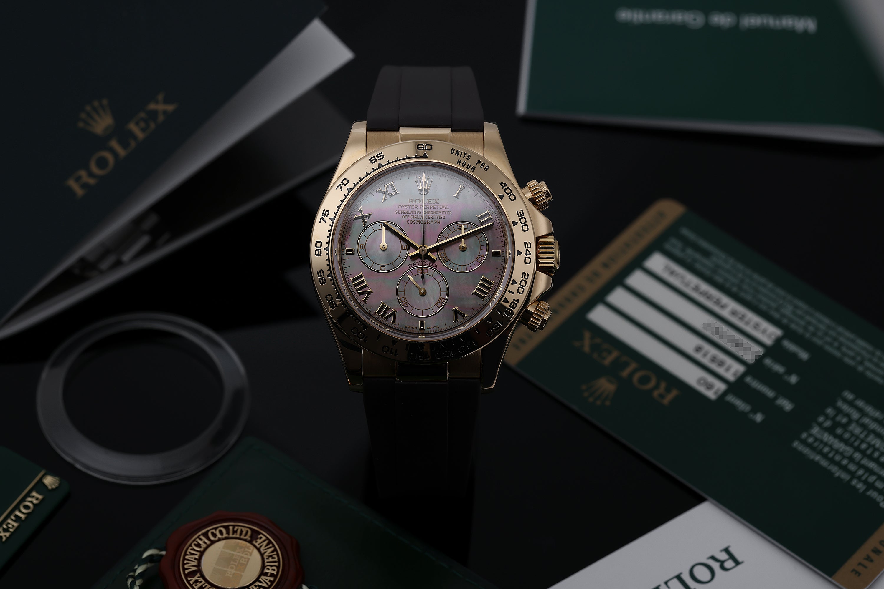 Rolex Daytona | REF. 116518 | Tahitian Black Mother of Pearl Dial | 18k Yellow Gold | Box & Papers | 2009