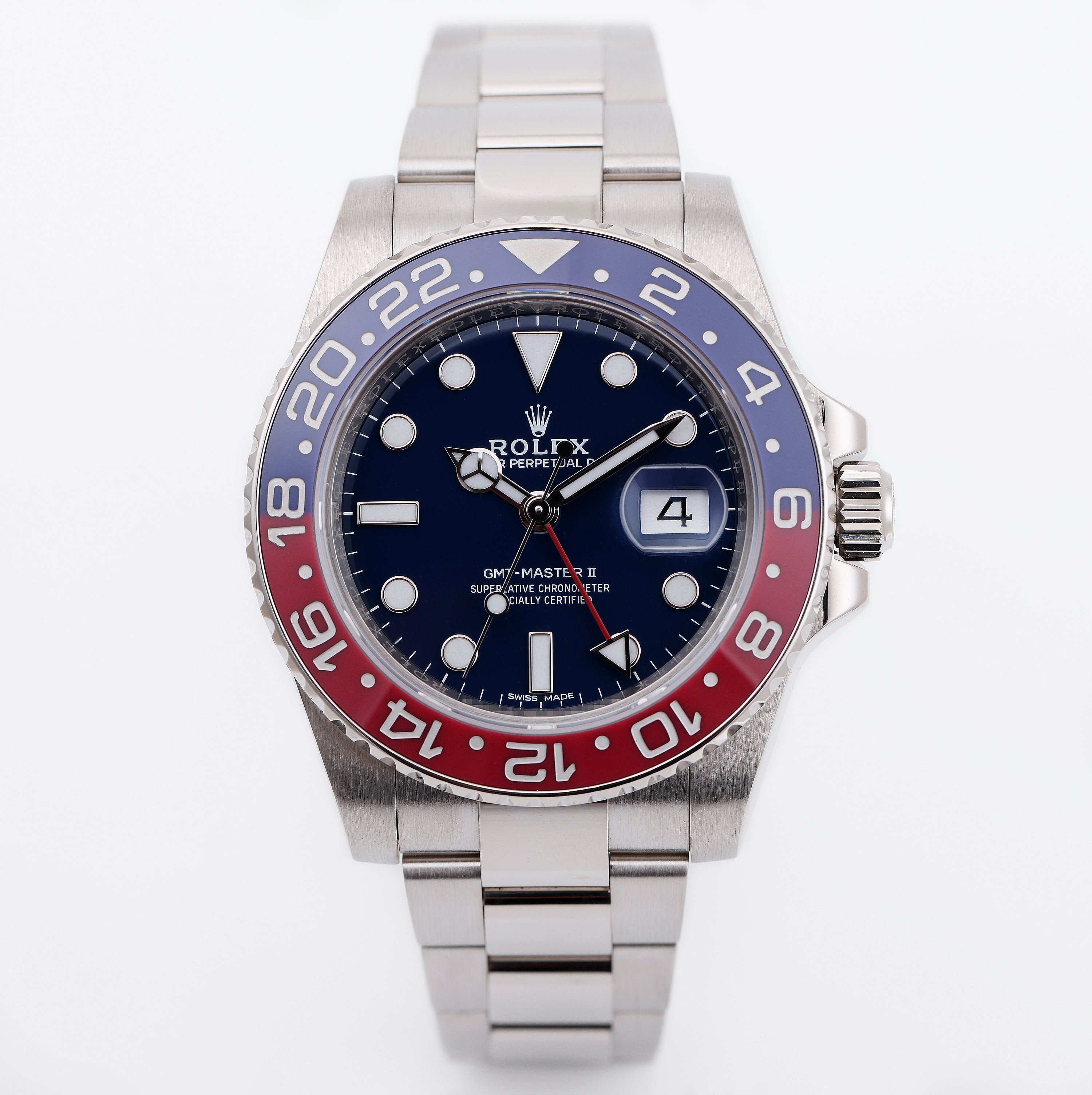 Rolex GMT-Master II "Pepsi" | REF. 116719BLRO | Blue Dial | 18k White Gold | Box & Papers - 2015 | Rolex Service Papers - 2021