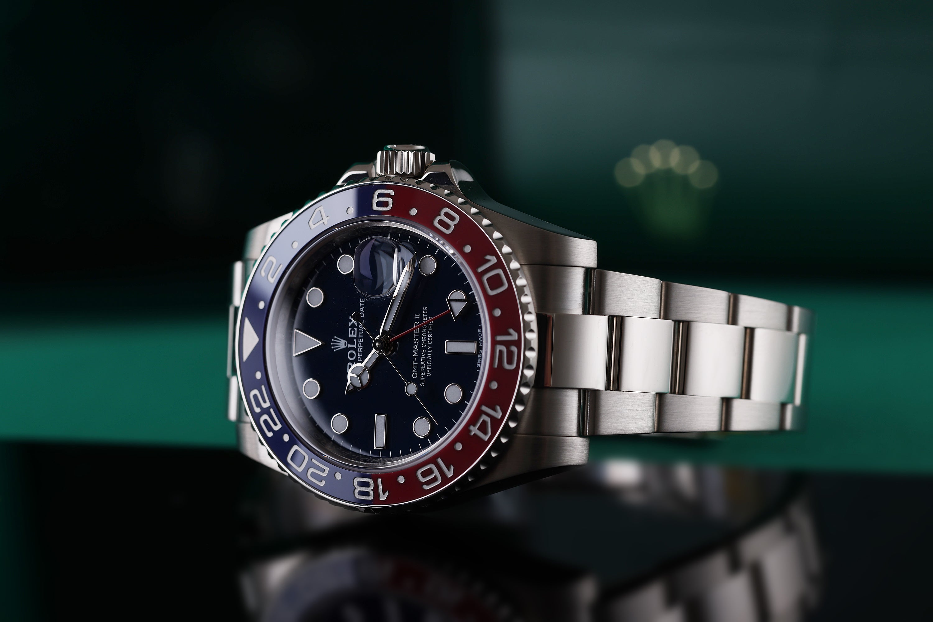Rolex GMT-Master II "Pepsi" | REF. 116719BLRO | Blue Dial | 18k White Gold | Box & Papers - 2015 | Rolex Service Papers - 2021