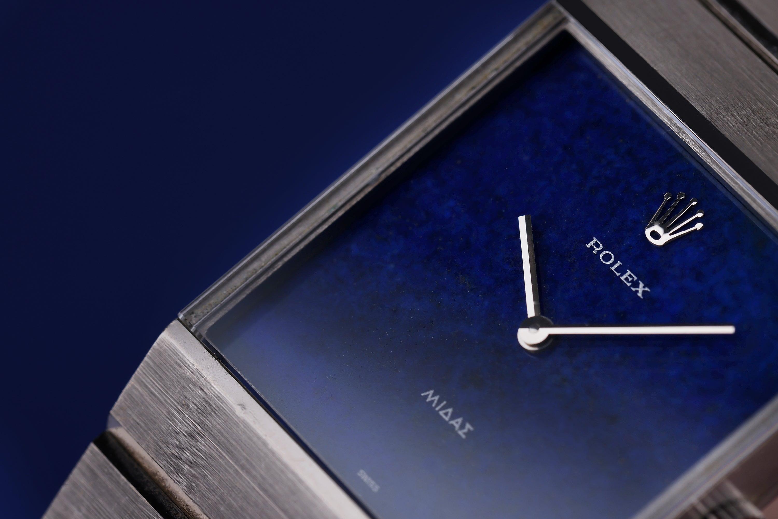 Unpolished Rolex King Midas | REF. 3584 | Lapis Lazuli Dial | 18k White Gold | 1975