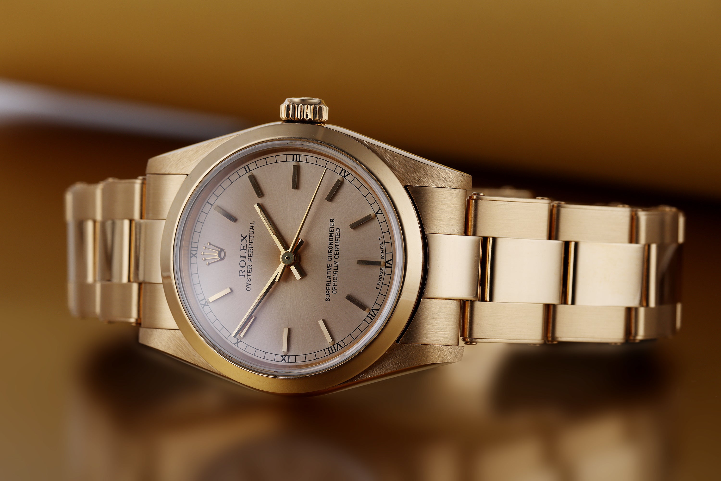 Rolex Oyster Perpetual 31 | REF. 67488 | Champagne Dial | 18k Yellow Gold | 1990
