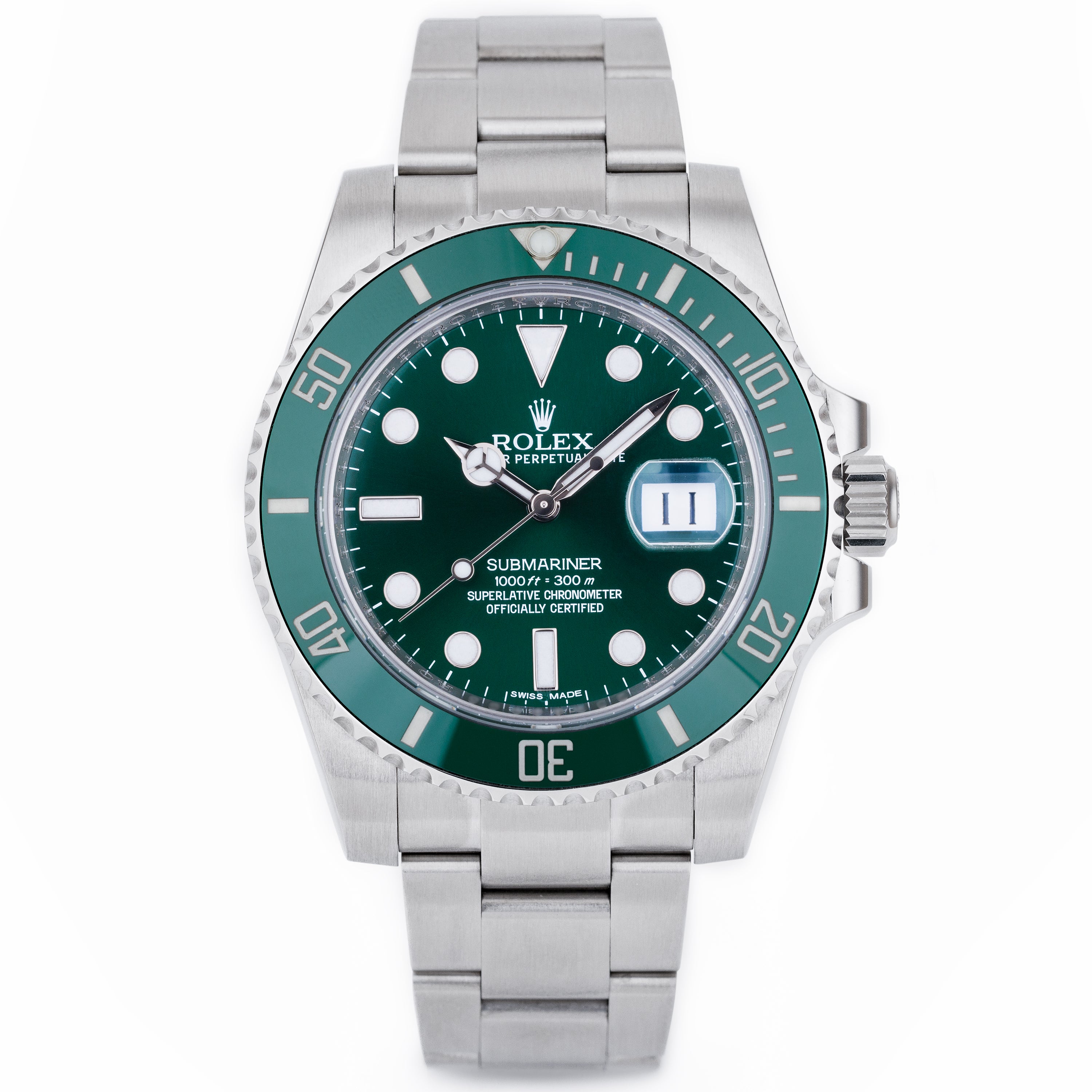 Rolex Submariner "Hulk" | REF. 116610LV | Stainless Steel | Box & Papers - 2014 | Rolex Service Papers -2024