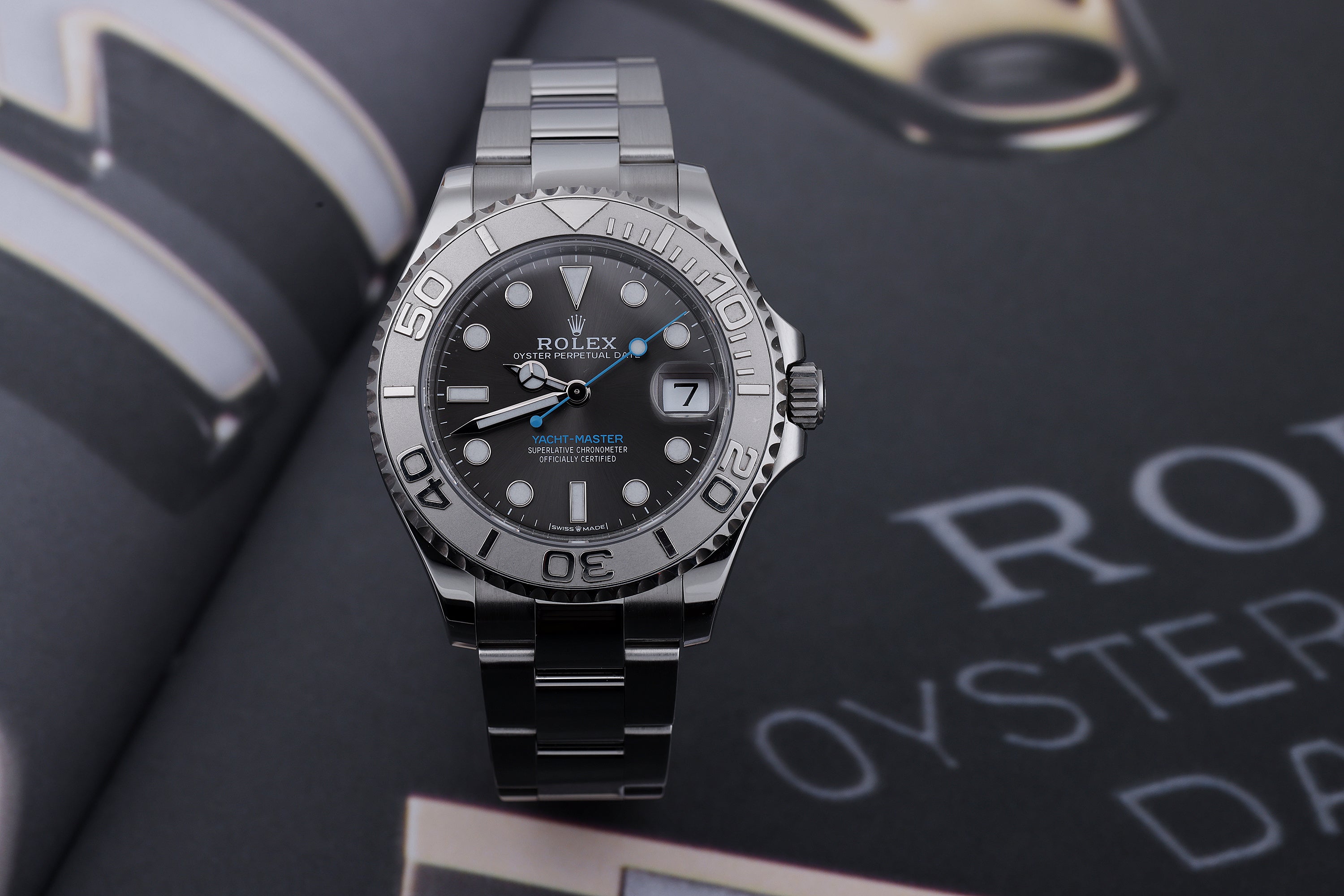 Rolex Yacht-Master 37 | REF. 268622 | Stainless Steel & Platinum | Rhoidum Dial | Box & Papers | 2022