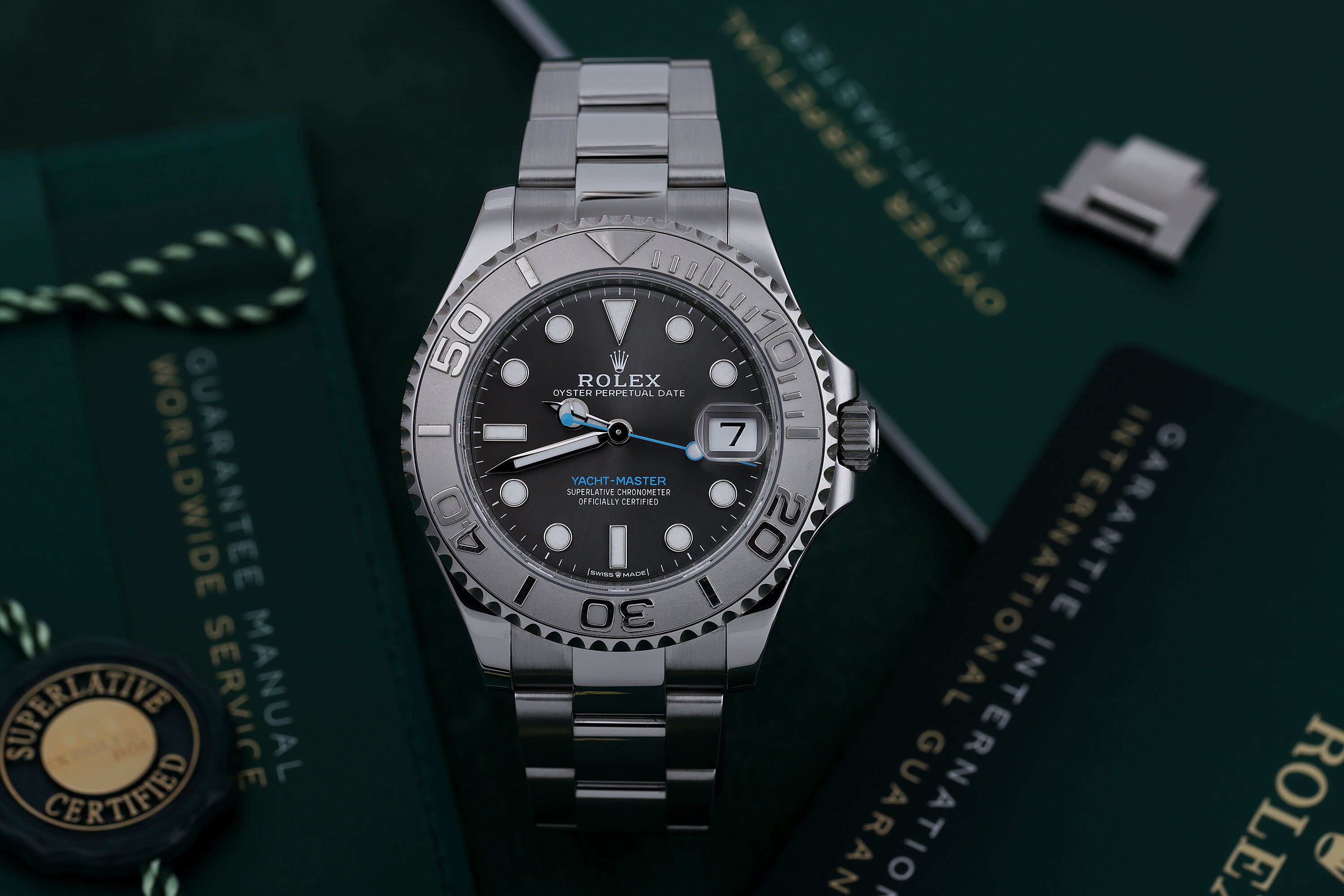 Rolex Yacht-Master 37 | REF. 268622 | Stainless Steel & Platinum | Rhoidum Dial | Box & Papers | 2022