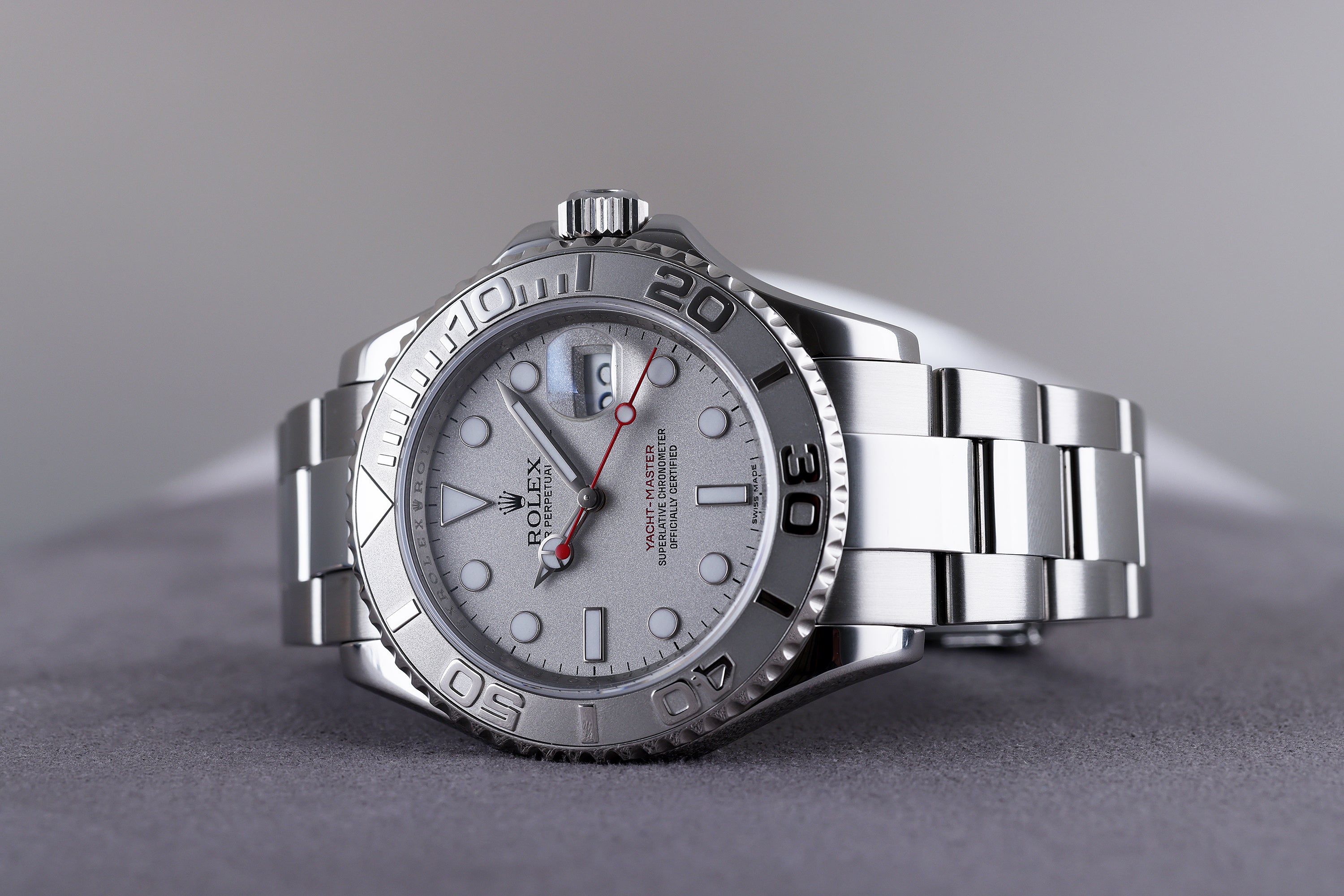 Rolex Yacht-Master 40 | REF. 16622 | Stainless Steel & Platinum | Platinum Dial | Box & Papers