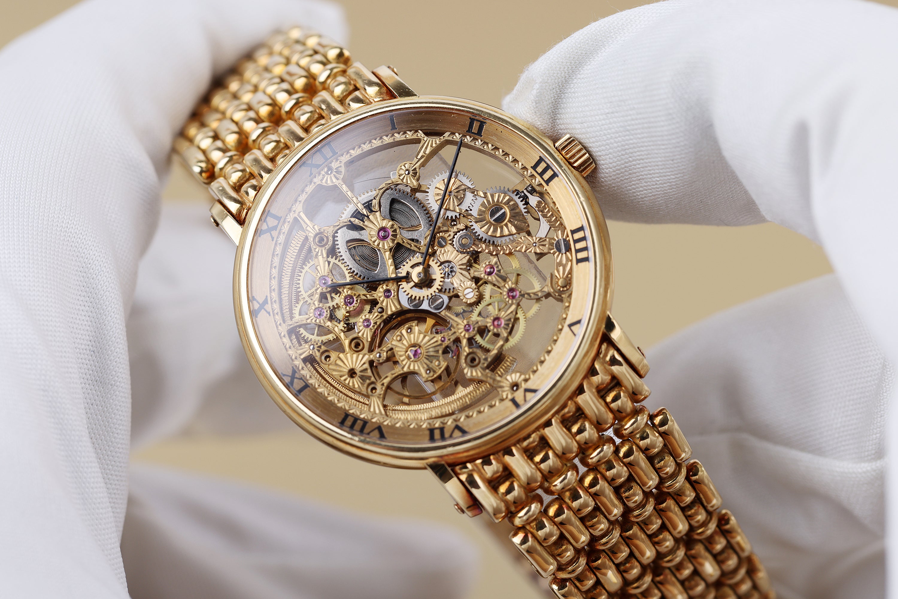 IWC Skeleton Watch - Gay Freres Detachable Bracelet | REF. 2701 | Automatic | 1980's | 34mm | 18k Yellow Gold