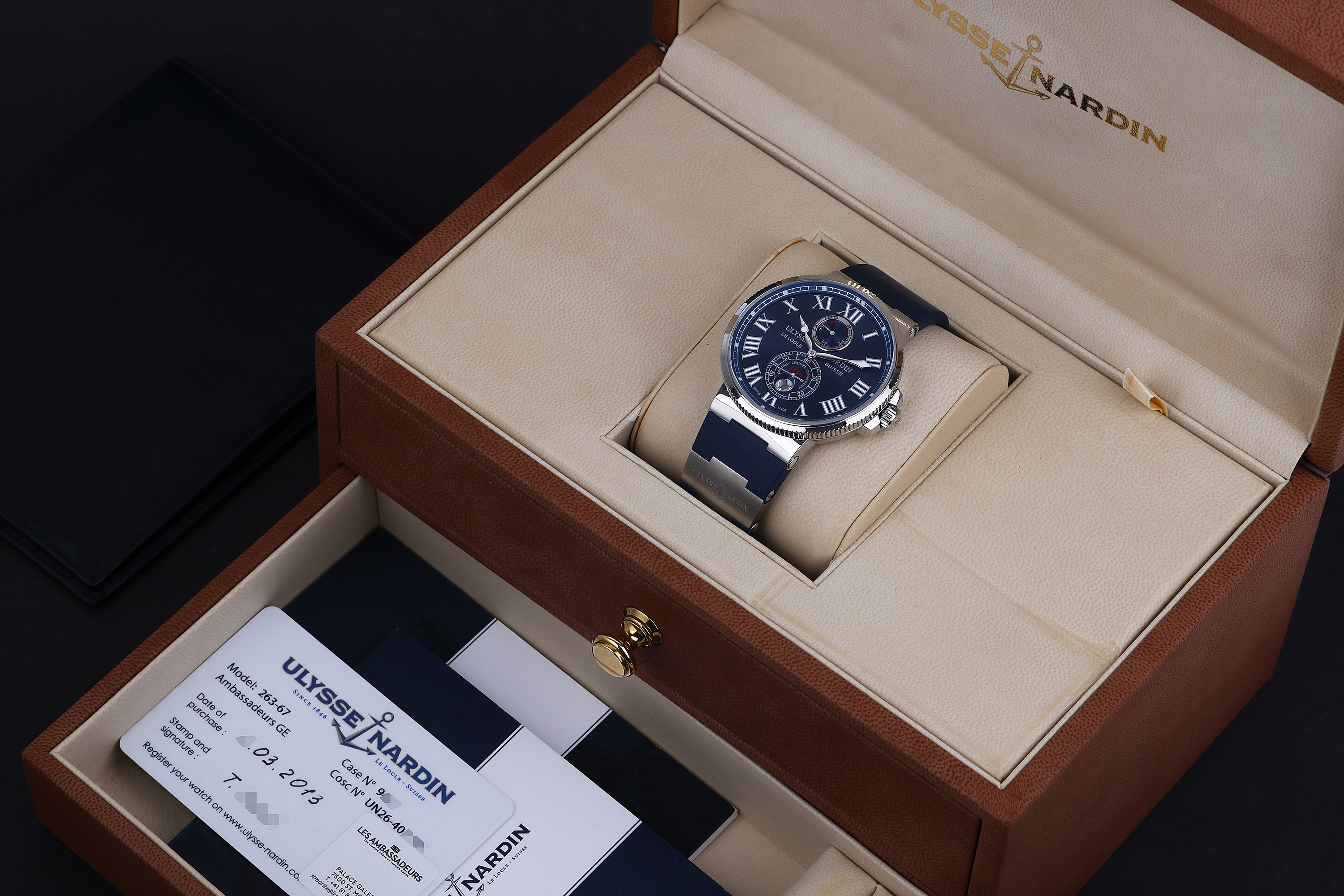 Ulysse Nardin Marine Chronometer | REF. 263-67 | Blue Dial | Stainless Steel | 43mm | Box & Papers | 2013