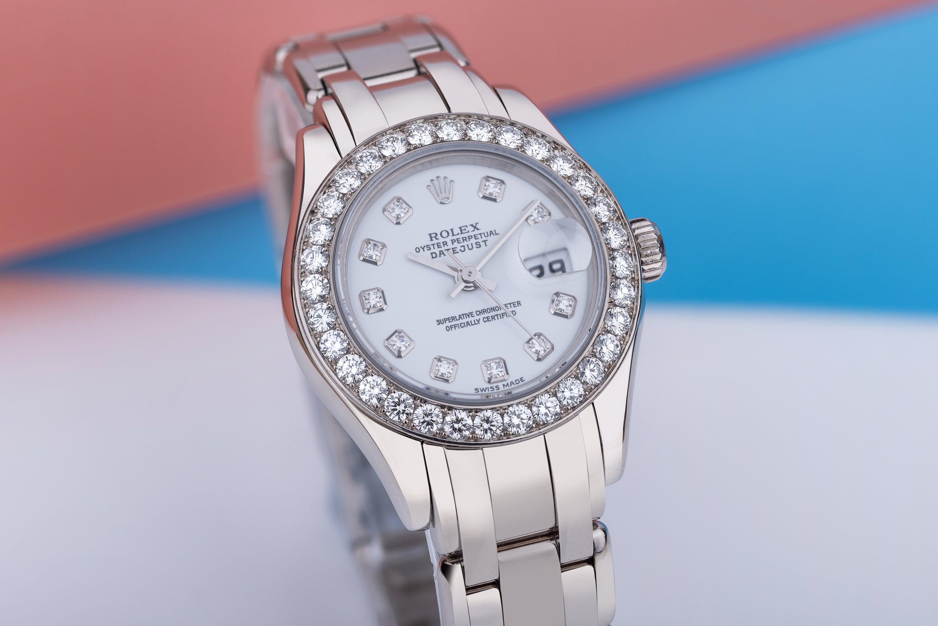 Rolex Lady DateJust Pearlmaster | REF. 80299 | 18k White Gold | White Diamond Dial & Bezel