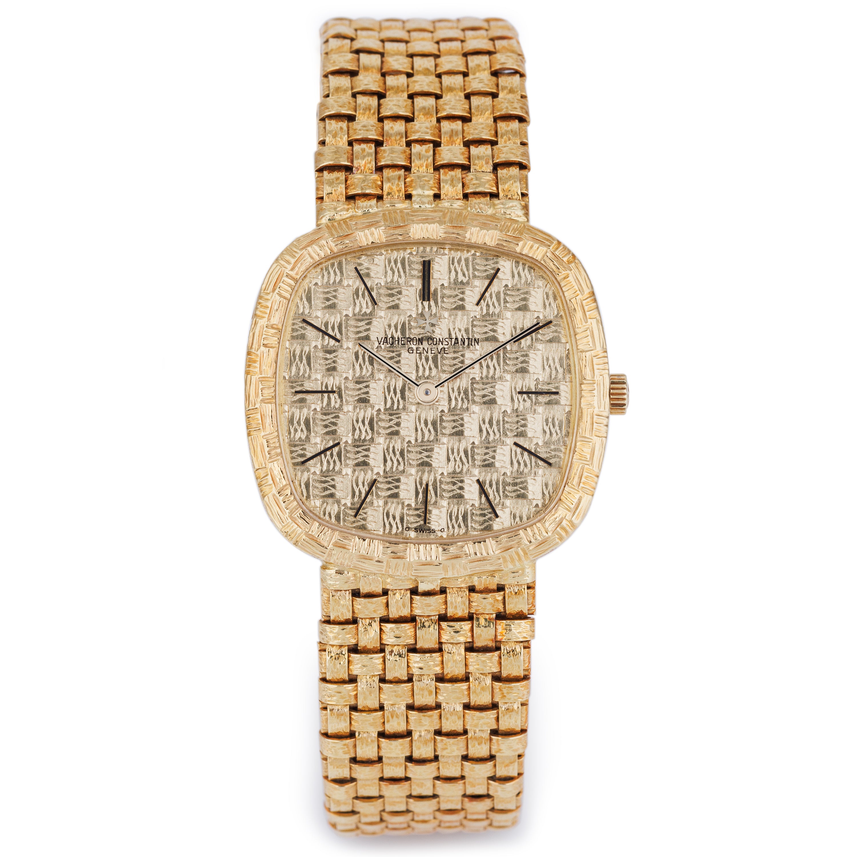 Vacheron Constantin 1980's Vintage Wristwatch | 18k Yellow Gold | 30mm | Woven Bracelet
