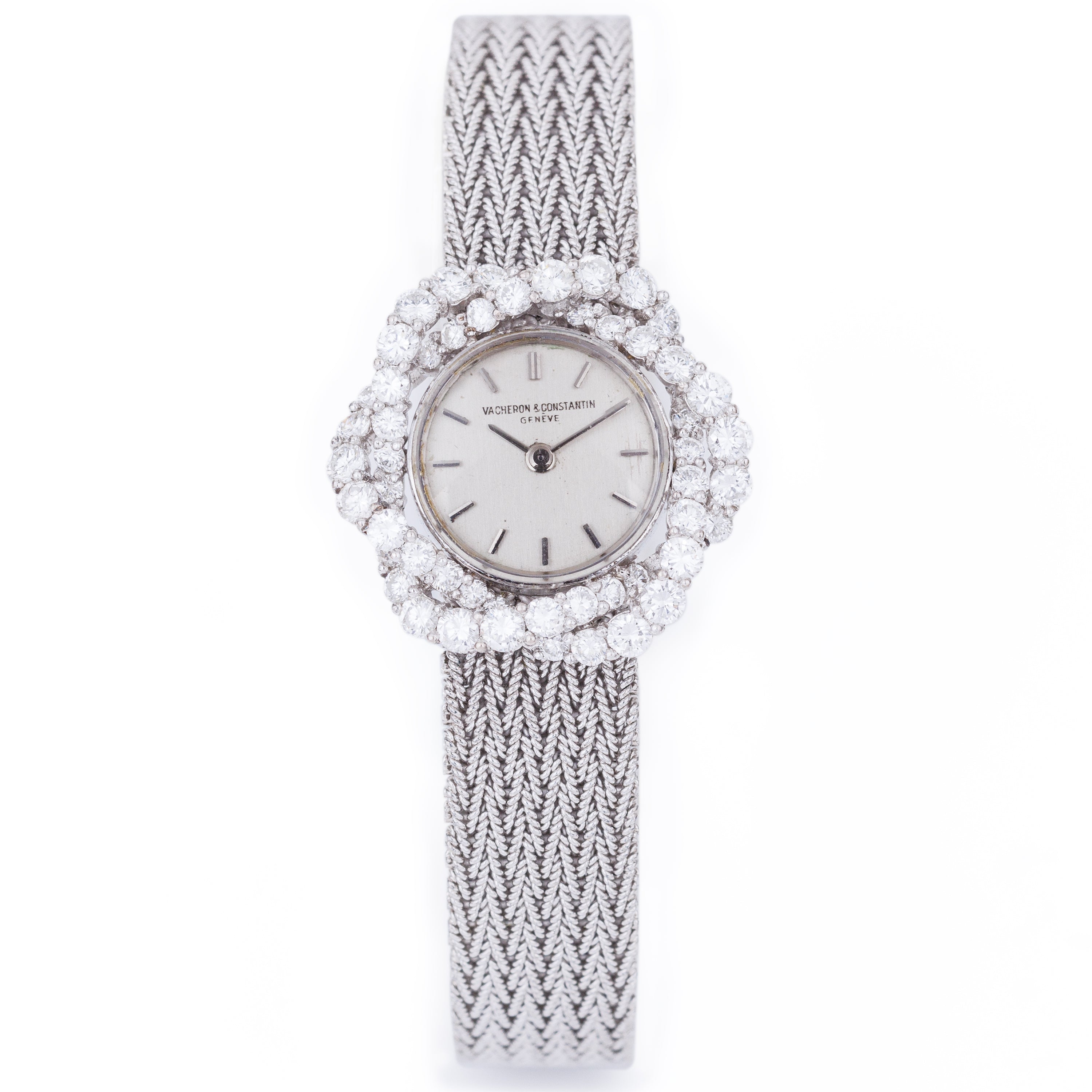 Vacheron Constantin Ladies Wristwatch | Diamond Flower Bezel | 18k White Gold | Circa 1980's