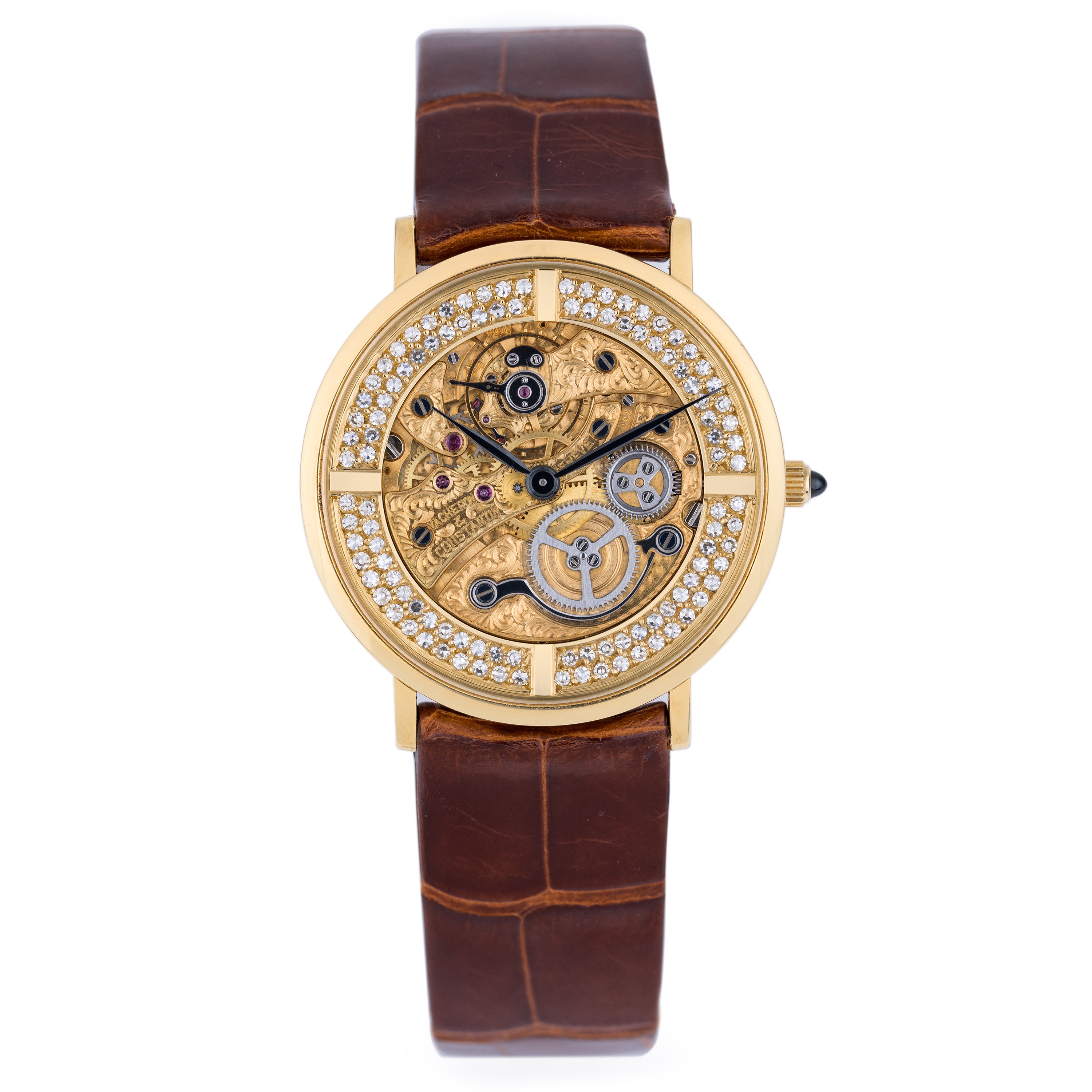 Vacheron Constantin 1980's Patrimony Squelette | REF. 36002 | Skeleton Wristwatch | Ultra-Thin | Open-Worked Diamond Dial | 31mm | 18k Yellow Gold