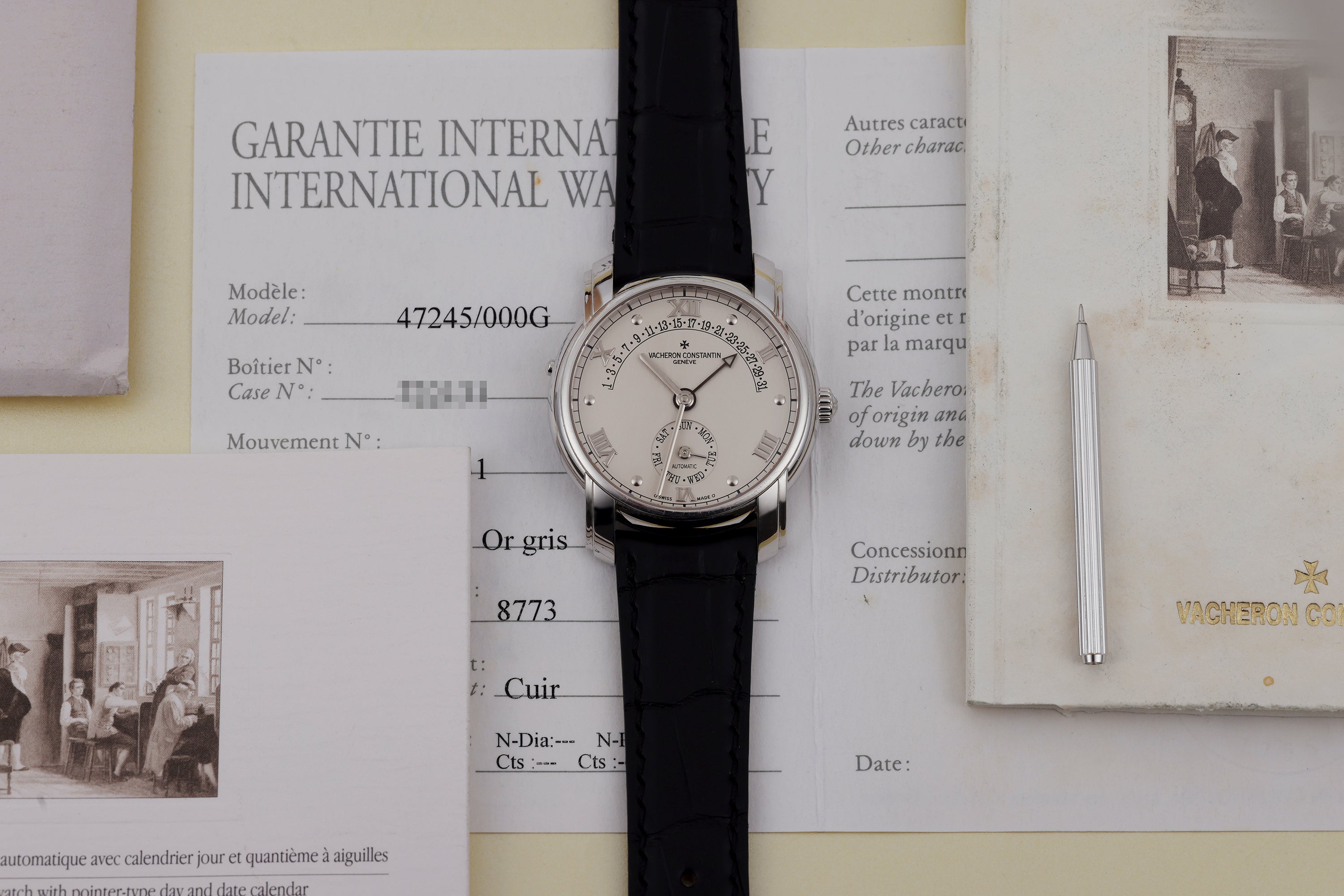 Vacheron Constantin Patrimony 31-Day Retrograde | REF. 47245/000G | Day & Date | 18k White Gold | 37mm | Automatic | Box & Papers | 2000s