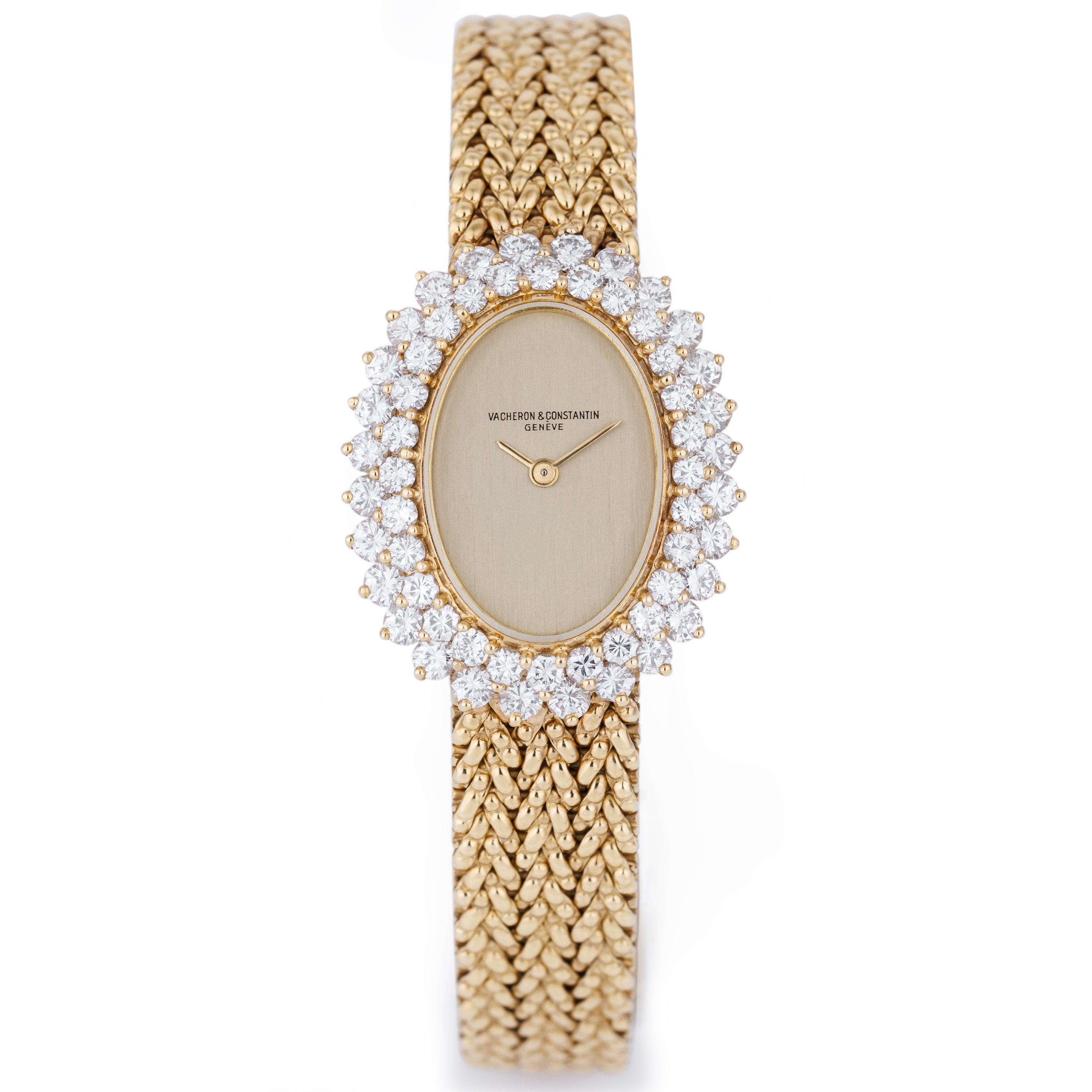 Vacheron Constantin x Mauboussin Double Signed, 1980's Ladies Watch | Gold Dial | Diamond Bezel | 22mm | 18k Yellow Gold