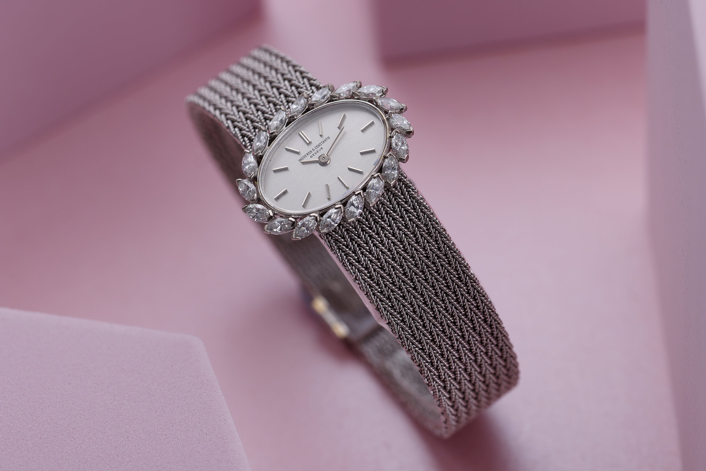 Vacheron Constantin Ladies Vintage Watch | Marquis Diamond Bezel | 18k White Gold | 25mm | Circa 1980's