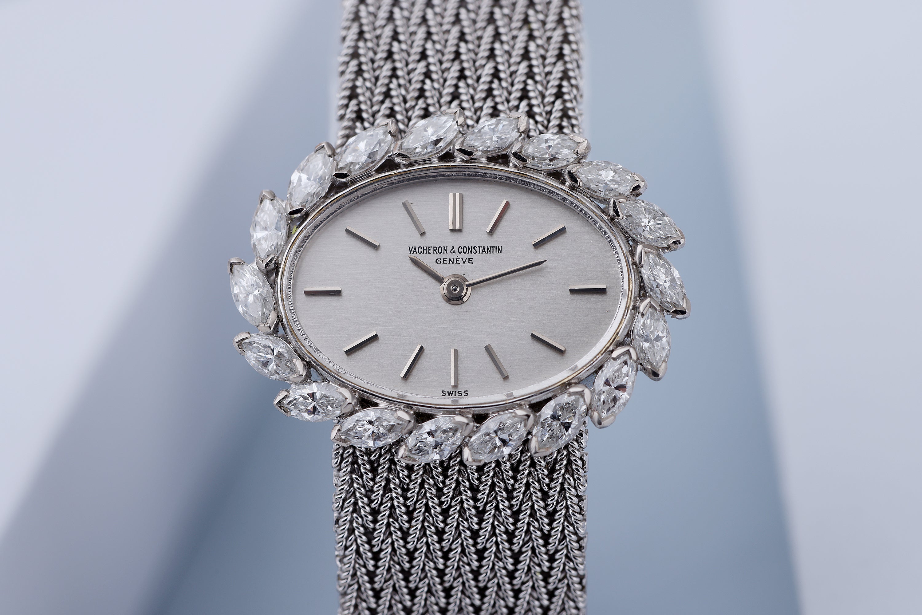 Vacheron Constantin Ladies Vintage Watch | Marquis Diamond Bezel | 18k White Gold | 25mm | Circa 1980's