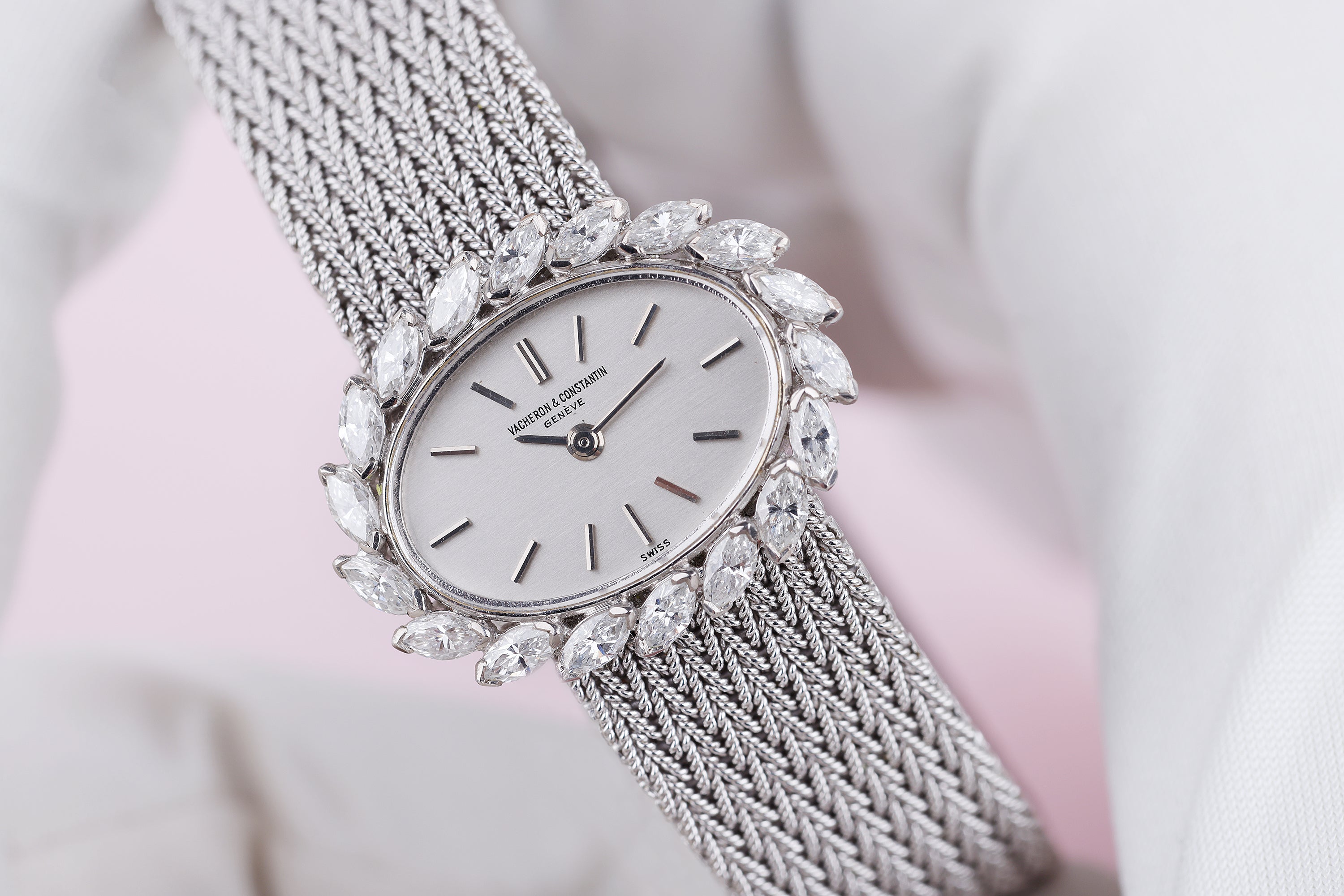 Vacheron Constantin Ladies Vintage Watch | Marquis Diamond Bezel | 18k White Gold | 25mm | Circa 1980's